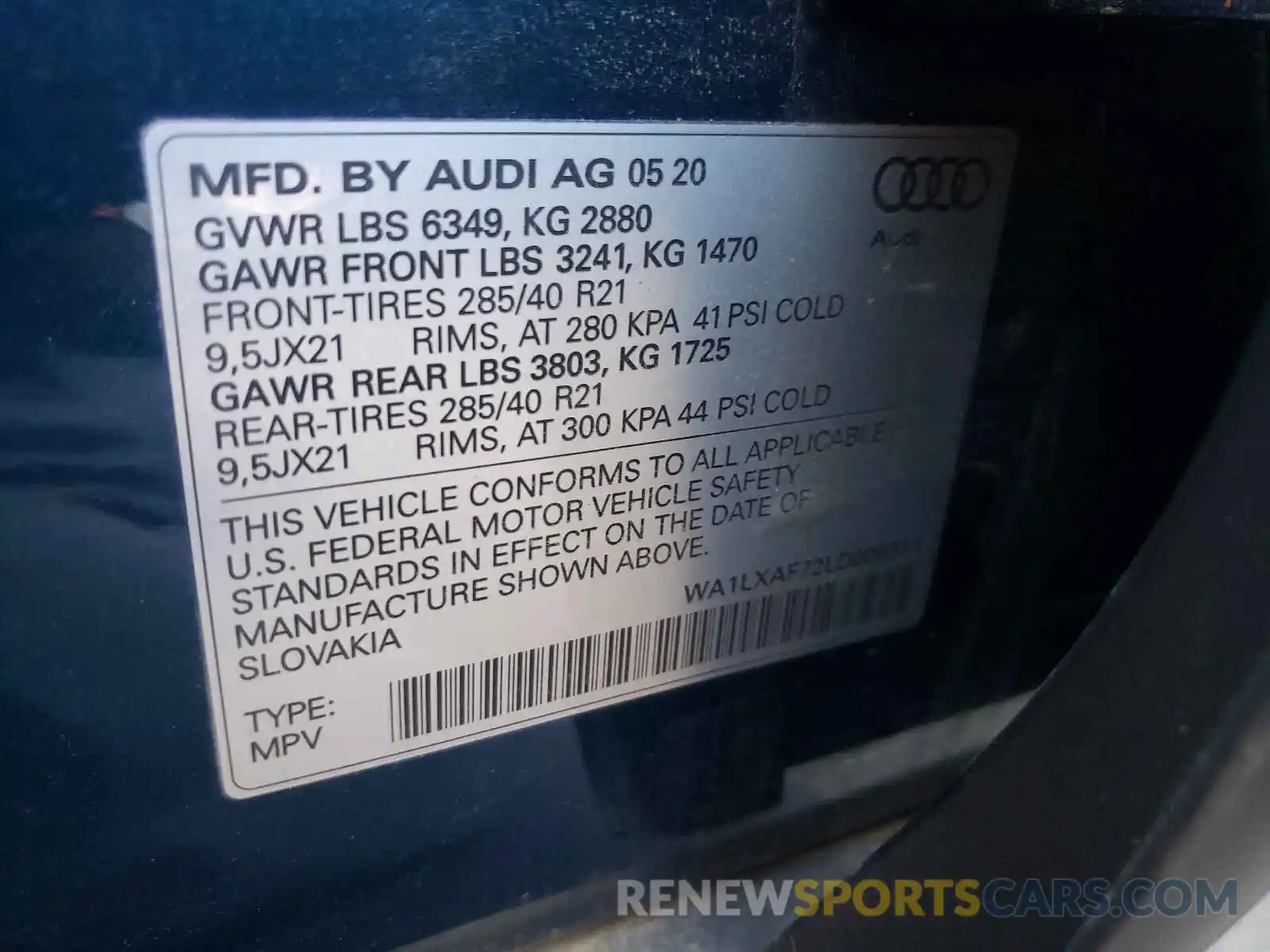 10 Фотография поврежденного автомобиля WA1LXAF72LD009311 AUDI Q7 2020