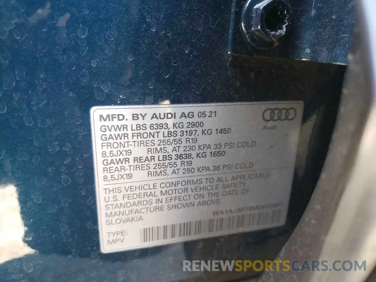 10 Photograph of a damaged car WA1AJAF78MD039097 AUDI Q7 2021