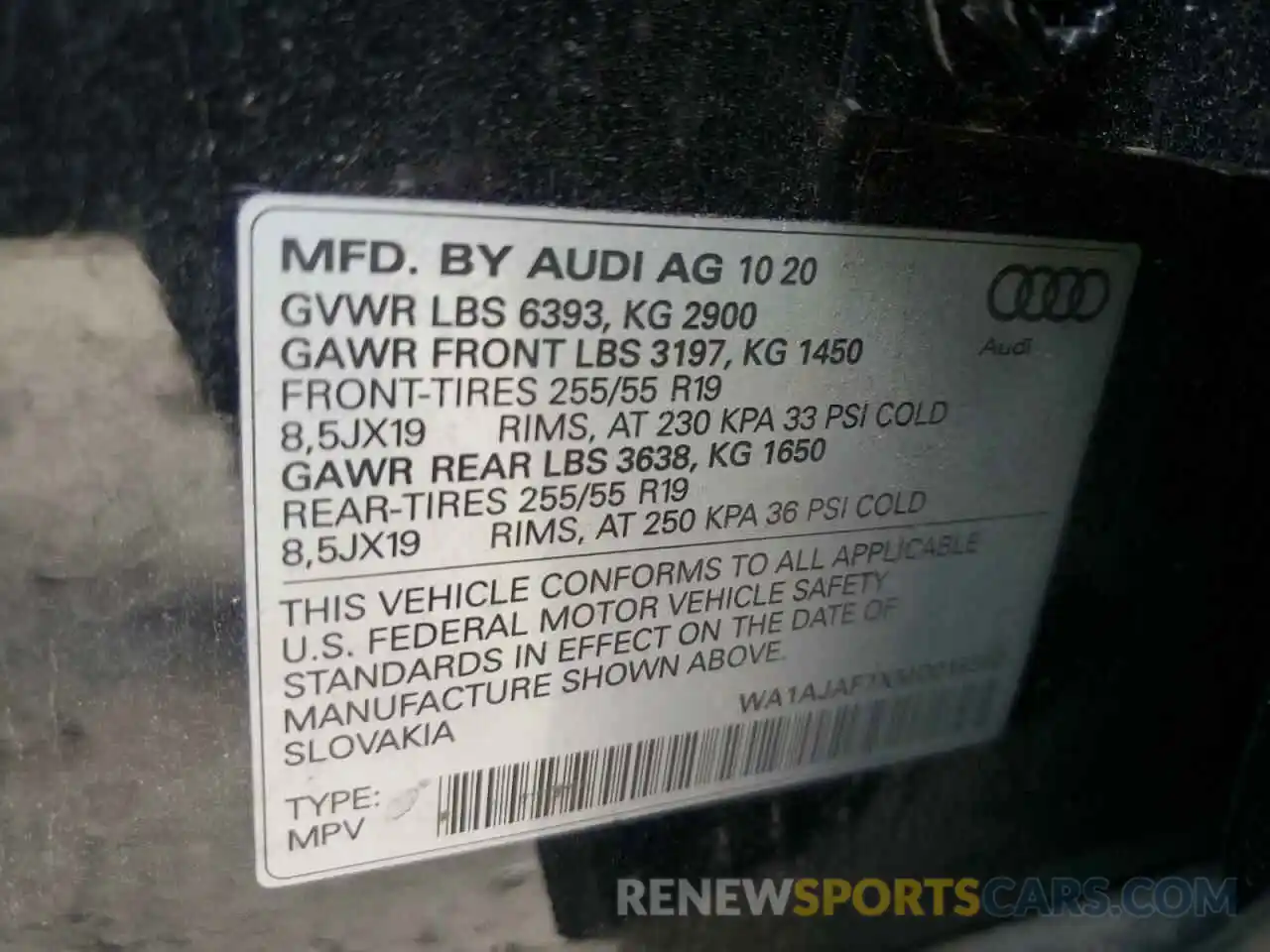 10 Photograph of a damaged car WA1AJAF7XMD018560 AUDI Q7 2021