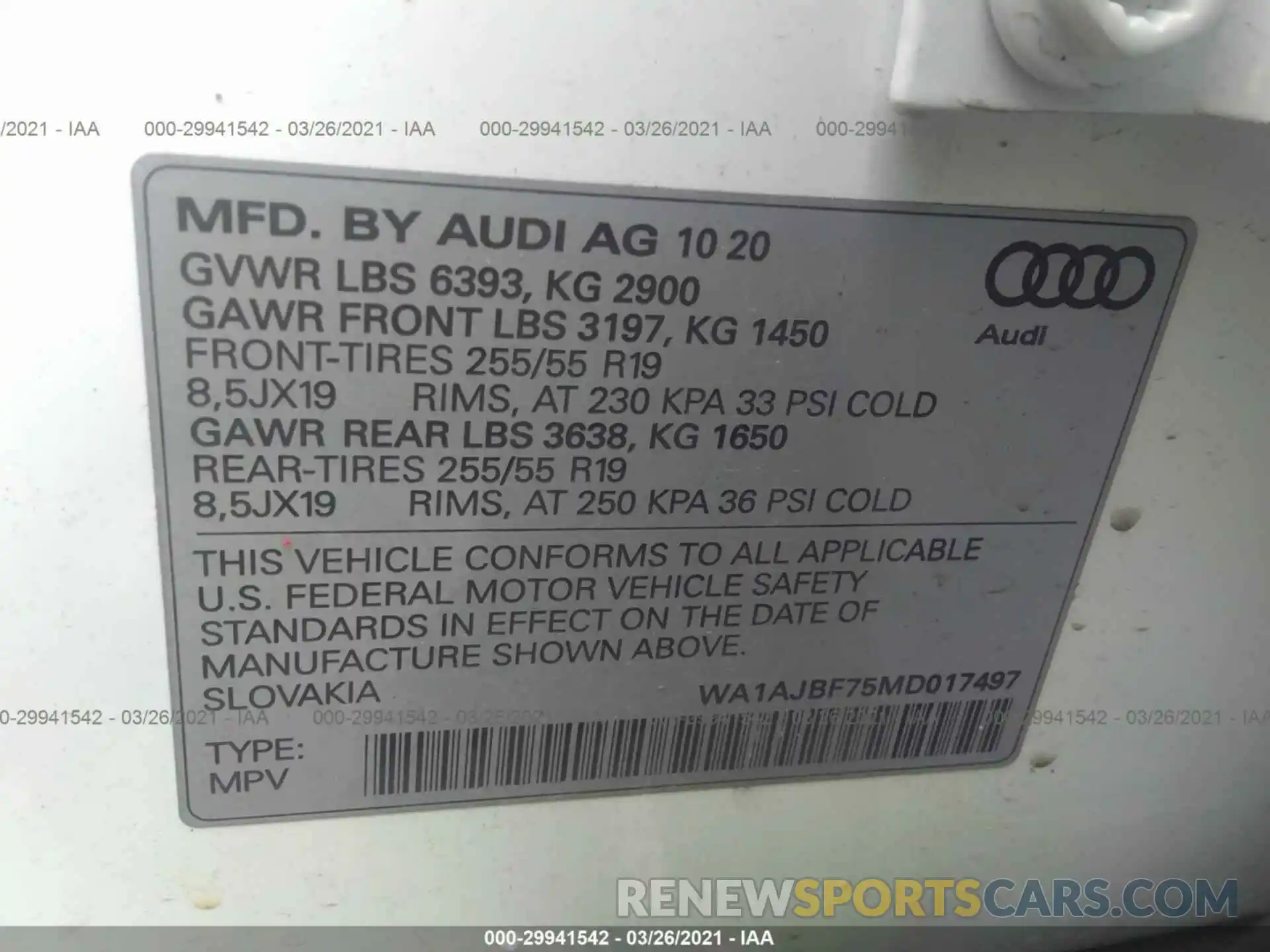 9 Photograph of a damaged car WA1AJBF75MD017497 AUDI Q7 2021