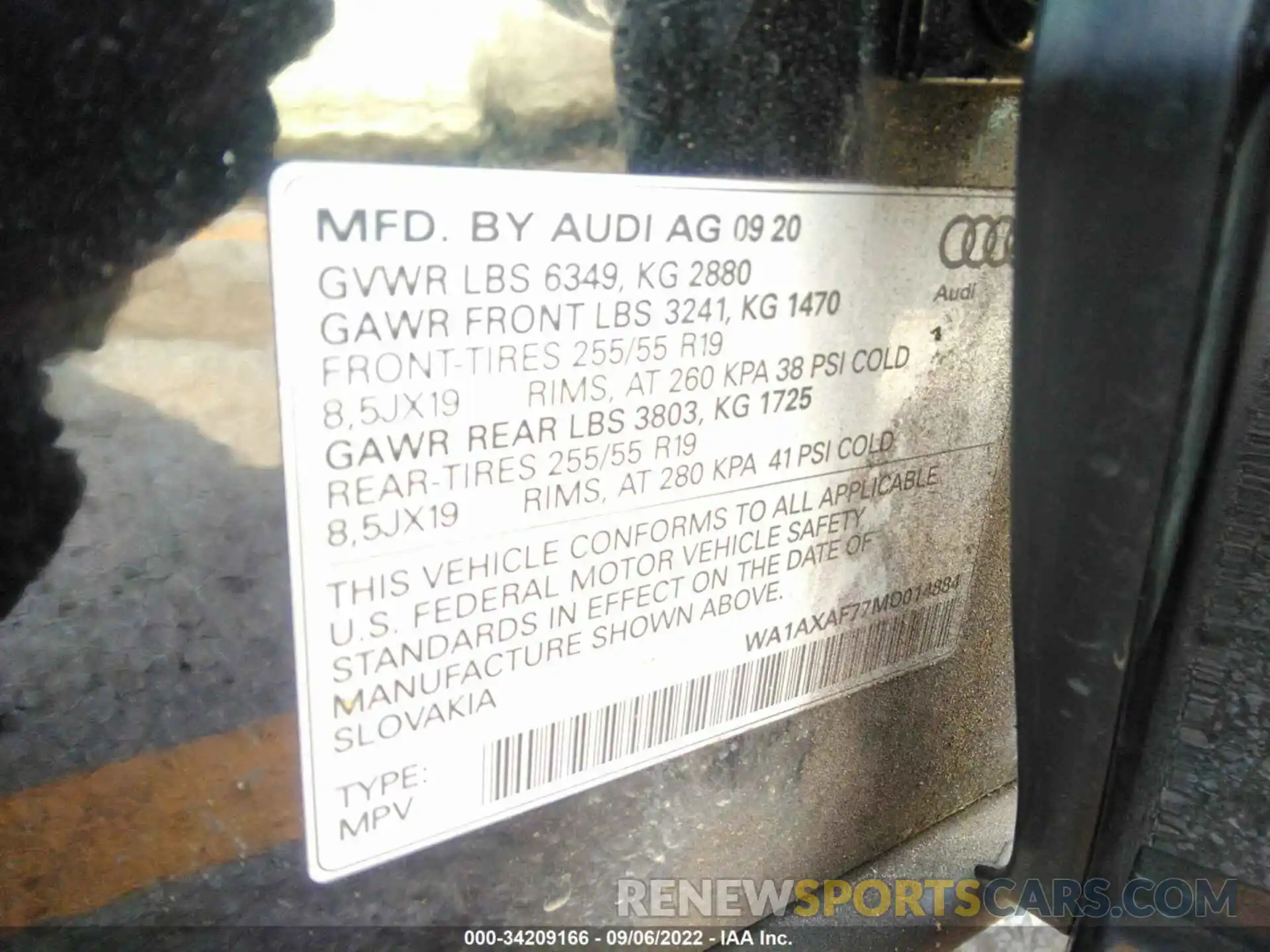 9 Photograph of a damaged car WA1AXAF77MD014884 AUDI Q7 2021