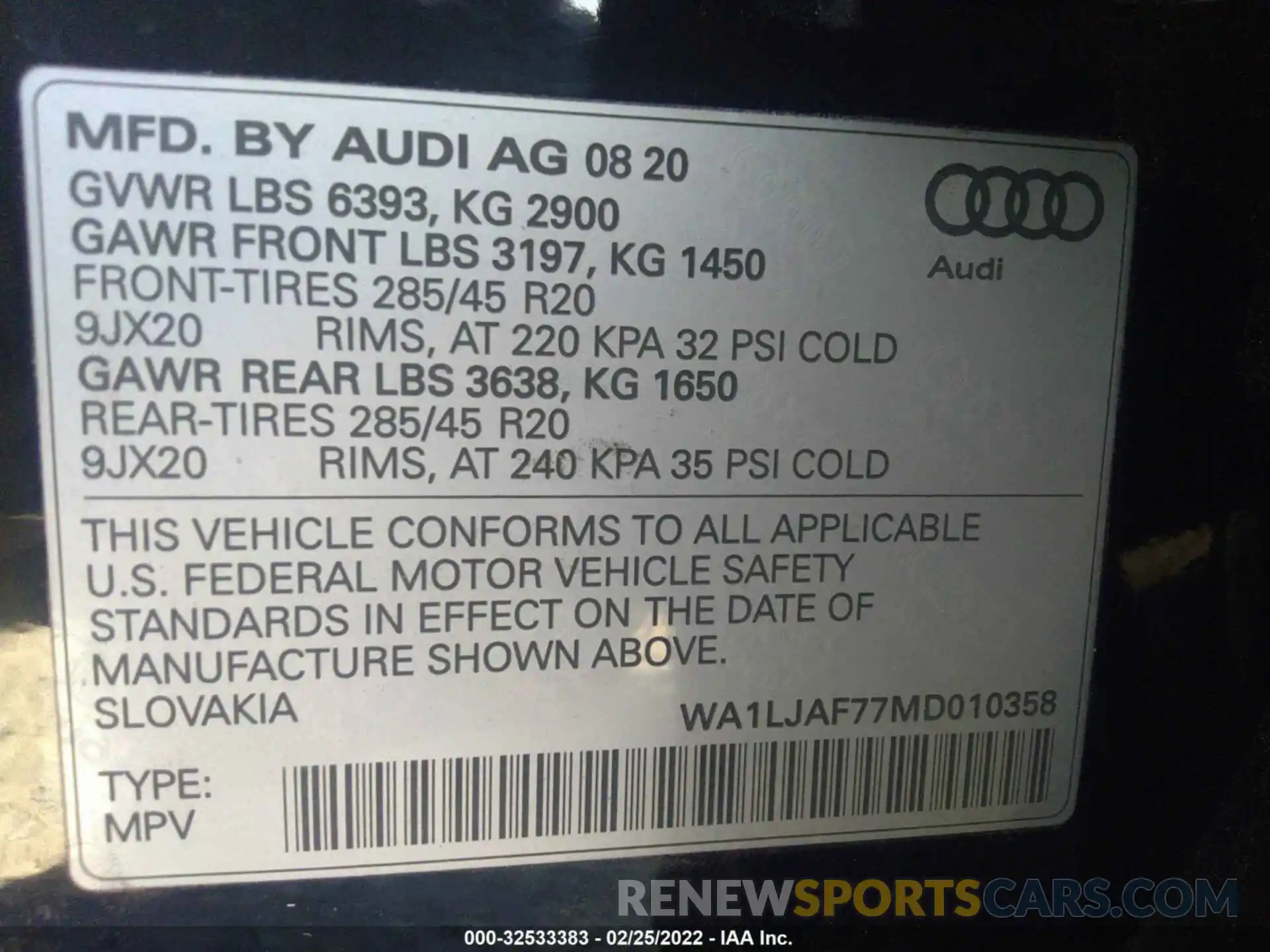 9 Фотография поврежденного автомобиля WA1LJAF77MD010358 AUDI Q7 2021