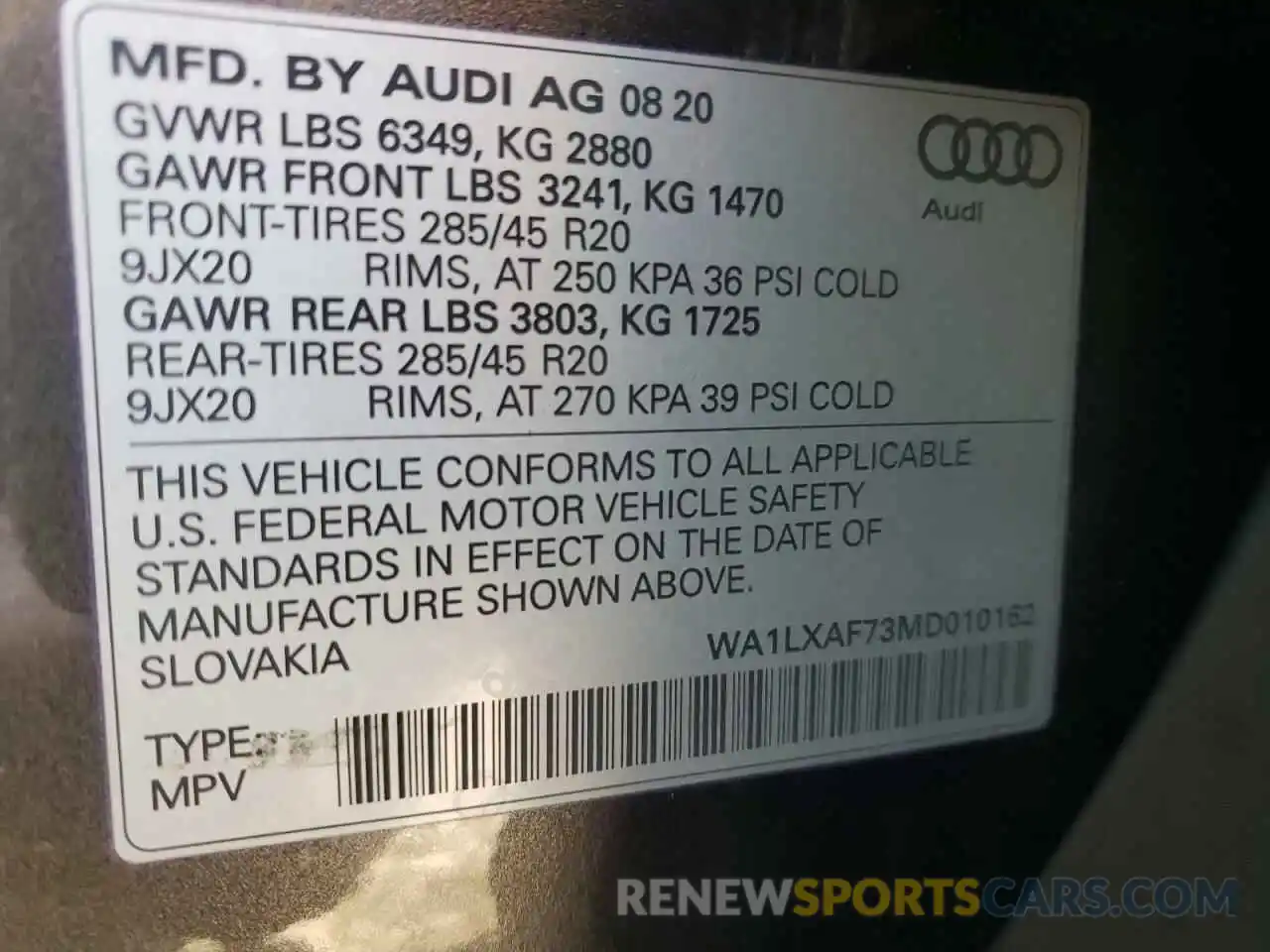 13 Photograph of a damaged car WA1LXAF73MD010162 AUDI Q7 2021