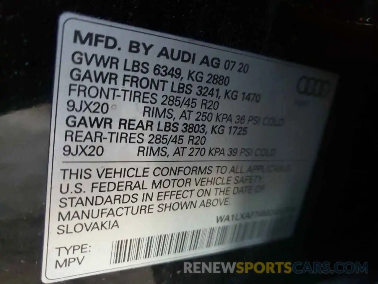 10 Photograph of a damaged car WA1LXAF74MD000109 AUDI Q7 2021