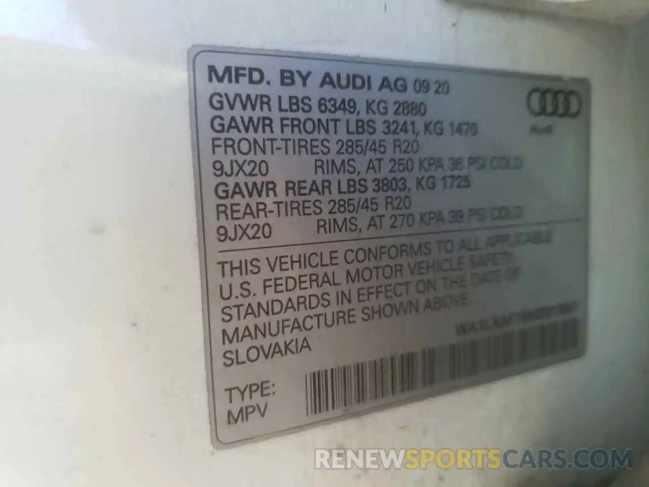 10 Photograph of a damaged car WA1LXAF76MD013007 AUDI Q7 2021