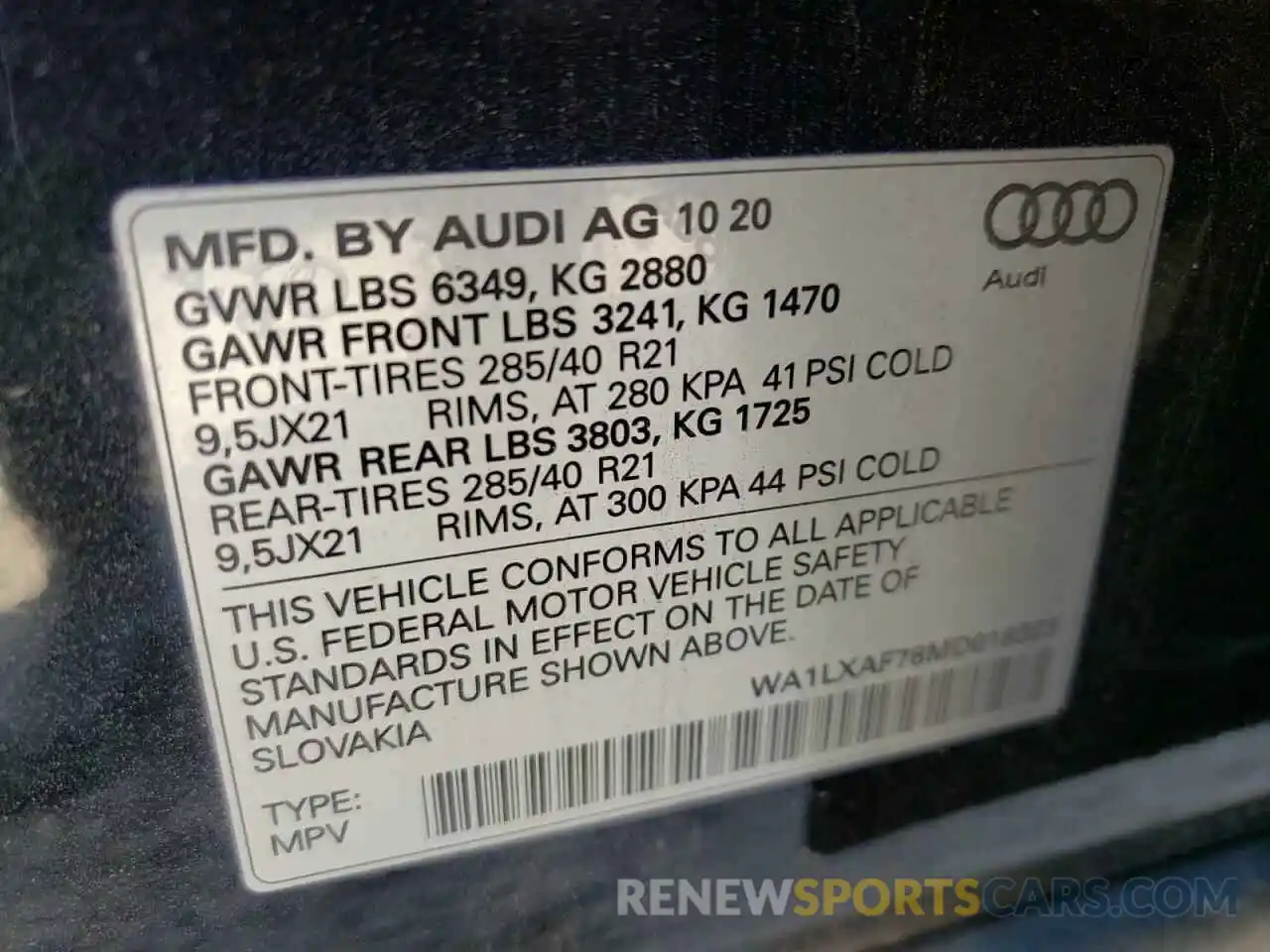 10 Фотография поврежденного автомобиля WA1LXAF78MD018323 AUDI Q7 2021