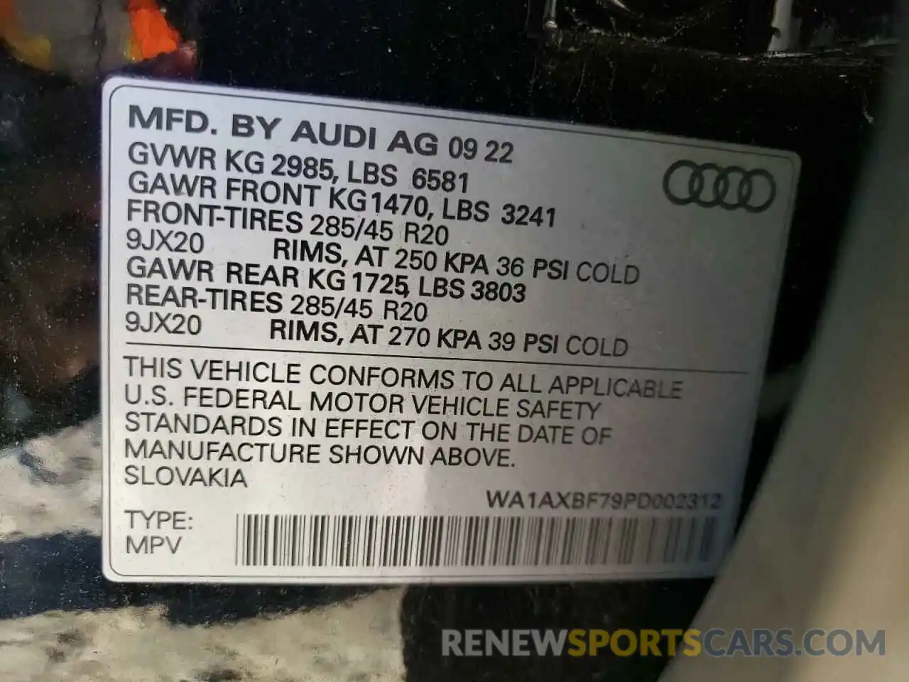 13 Photograph of a damaged car WA1AXBF79PD002312 AUDI Q7 2023