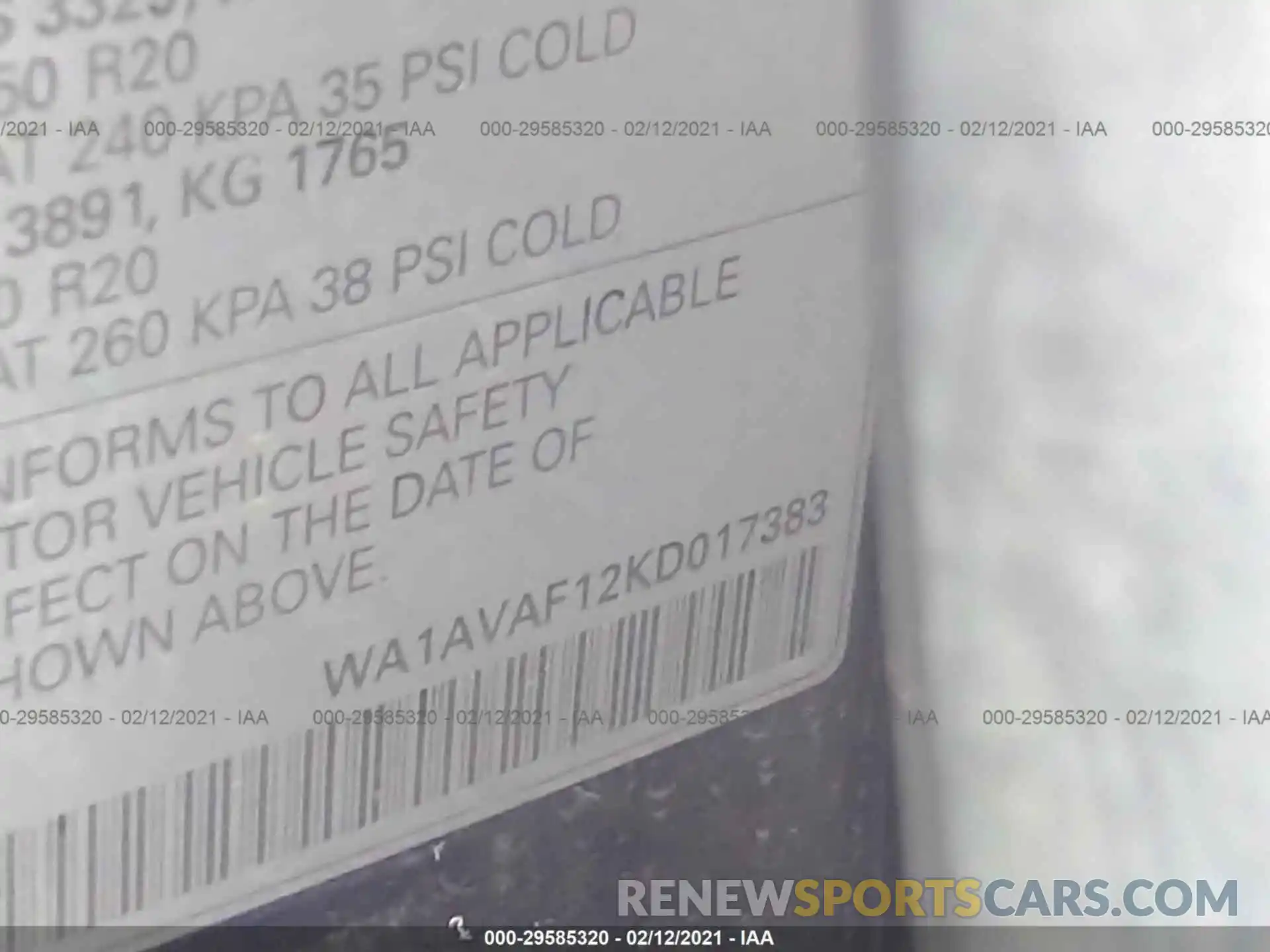 9 Photograph of a damaged car WA1AVAF12KD017383 AUDI Q8 2019