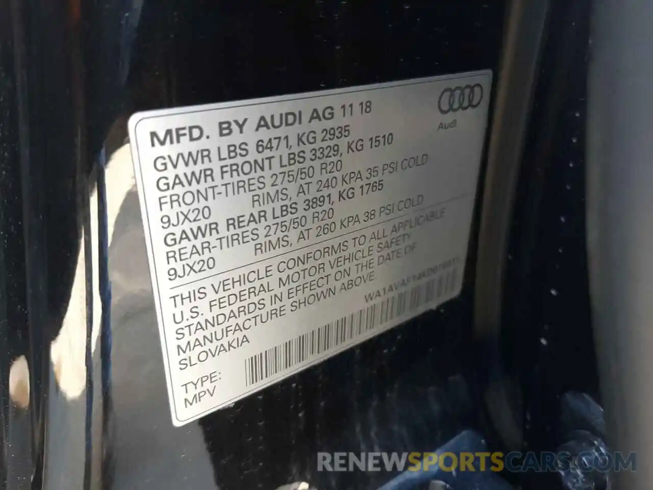 10 Photograph of a damaged car WA1AVAF14KD016011 AUDI Q8 2019