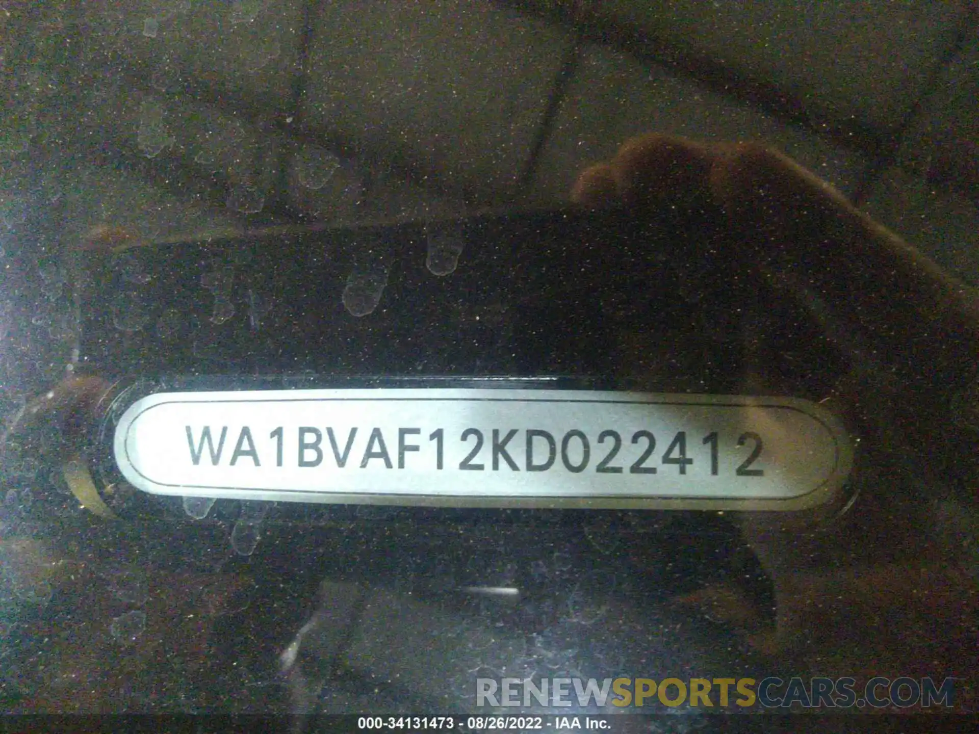 9 Фотография поврежденного автомобиля WA1BVAF12KD022412 AUDI Q8 2019