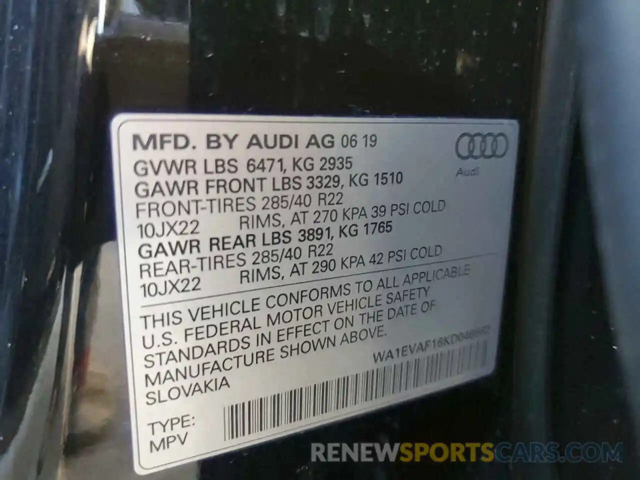 13 Фотография поврежденного автомобиля WA1EVAF16KD046662 AUDI Q8 2019