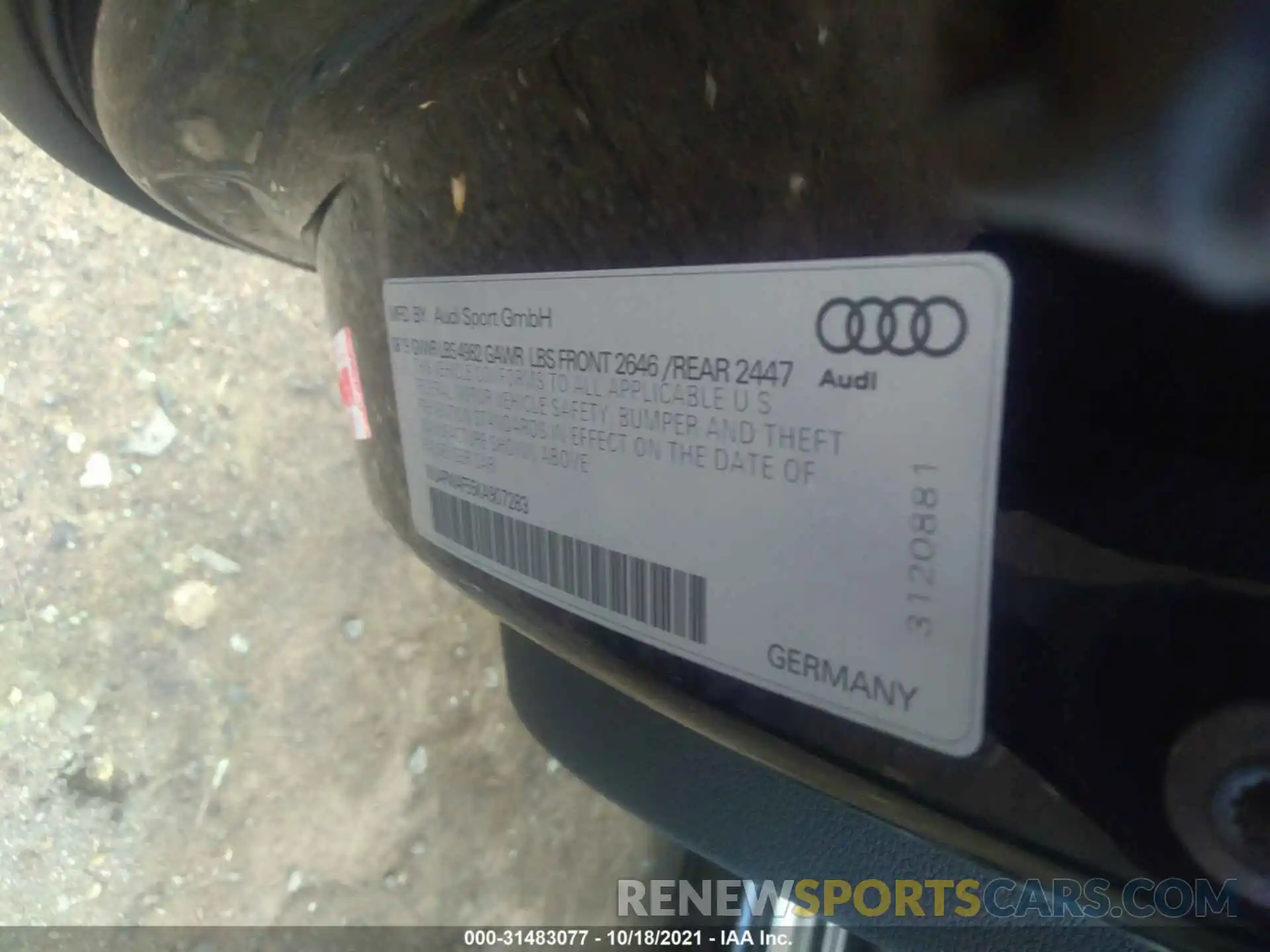 9 Photograph of a damaged car WUAPWAF55KA907283 AUDI RS 5 COUPE 2019