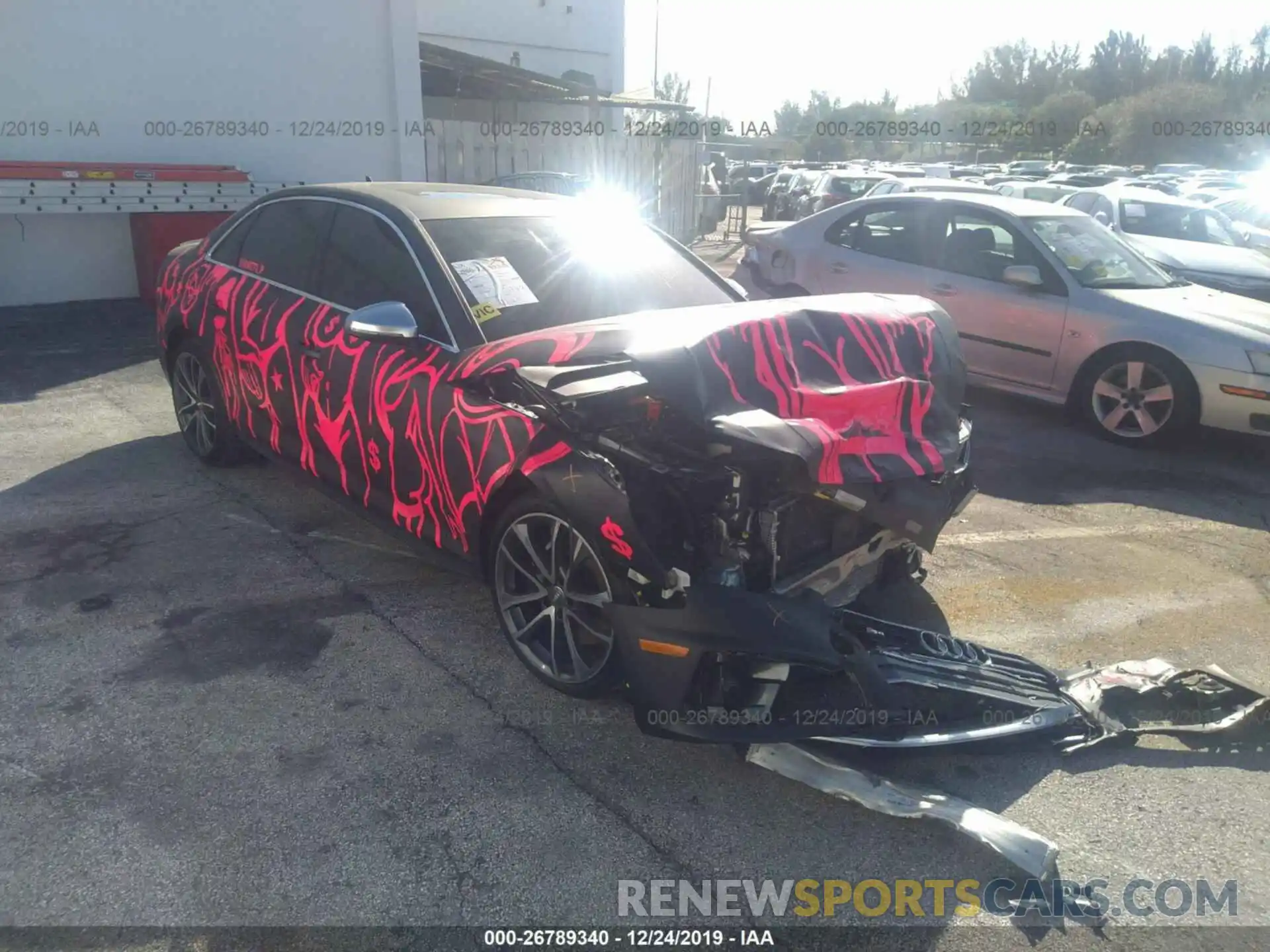 1 Photograph of a damaged car WAUA4AF40KA099177 AUDI S4 2019