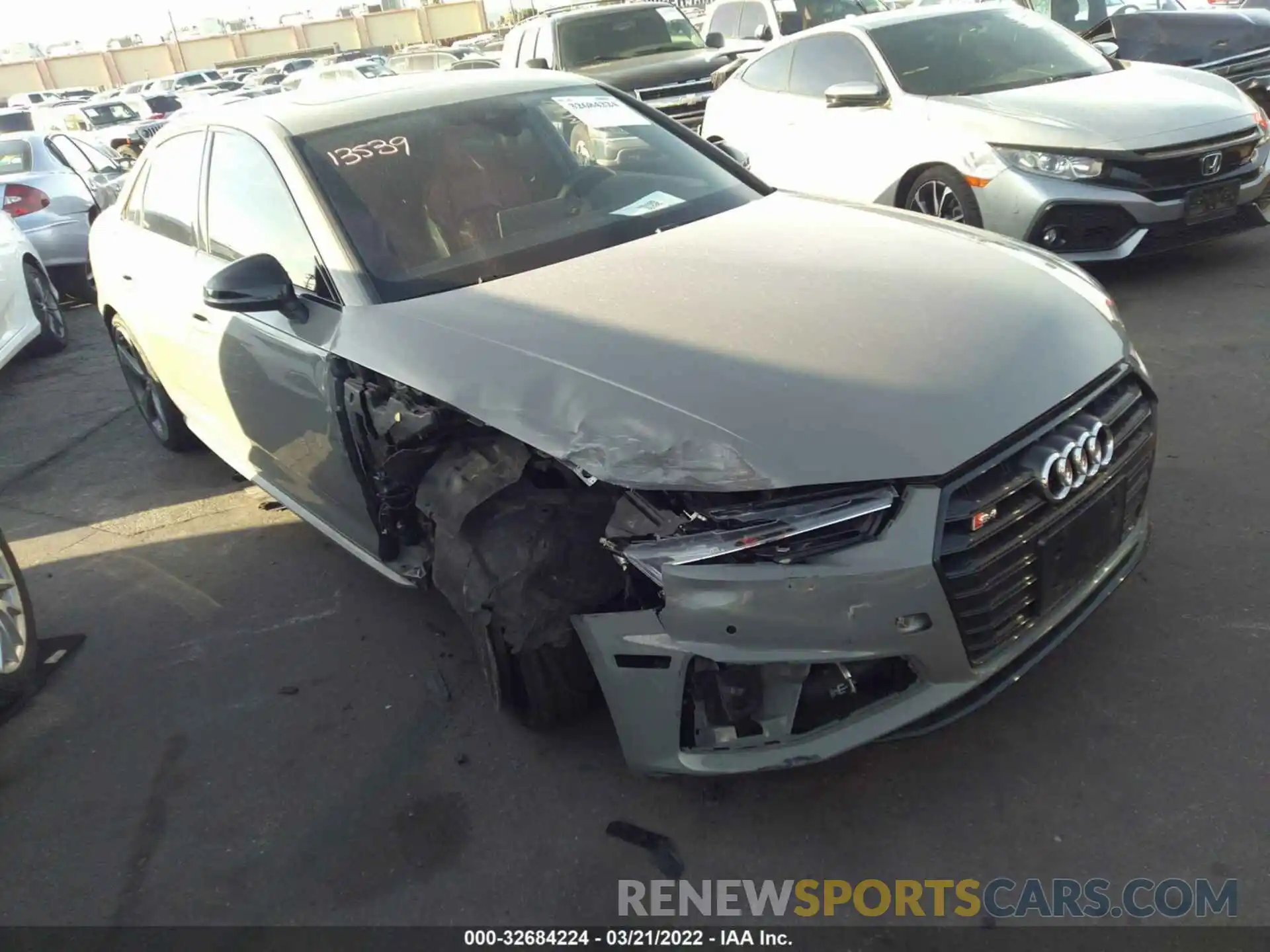 1 Photograph of a damaged car WAUB4AF48KA089419 AUDI S4 2019