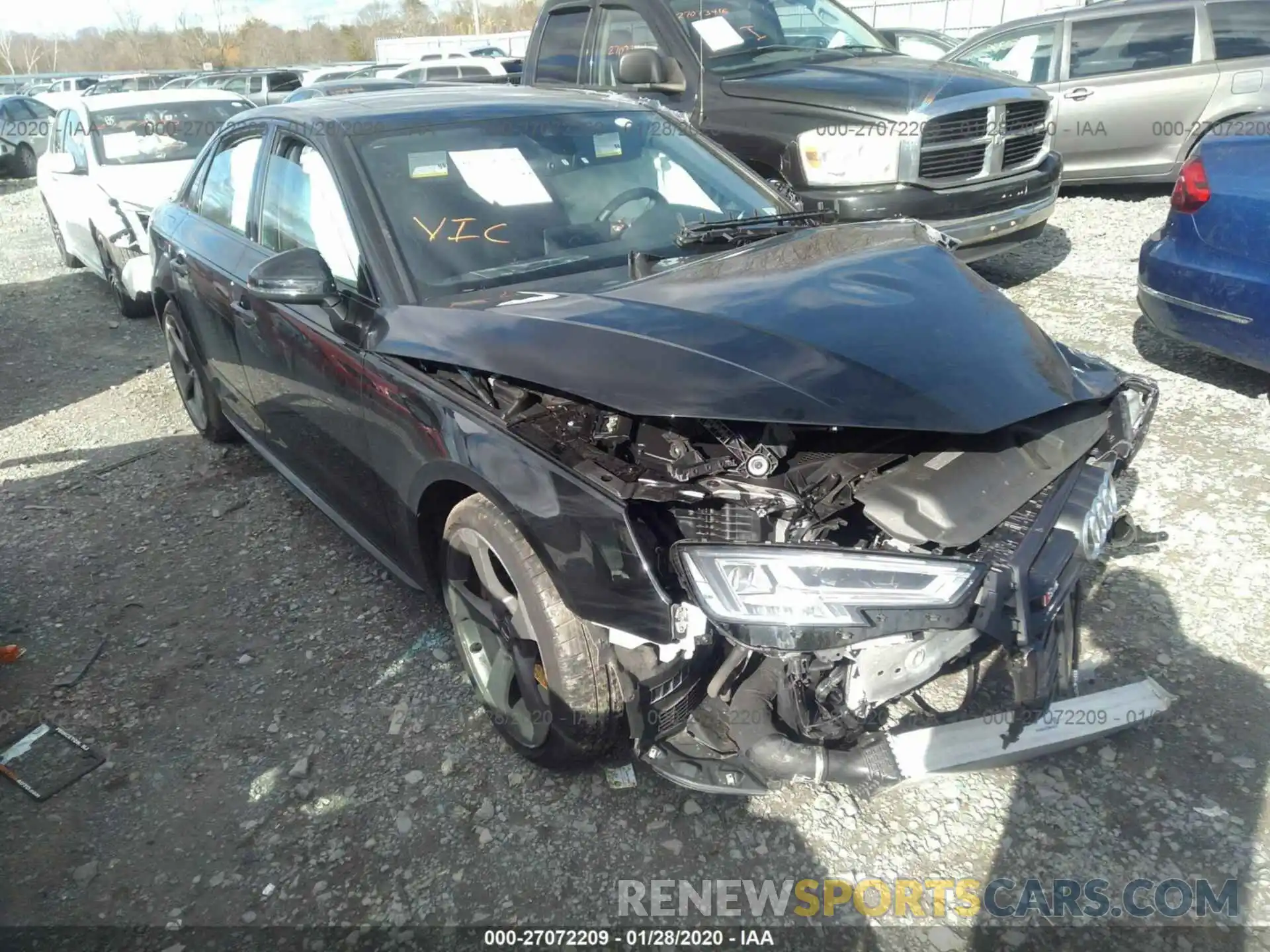 1 Photograph of a damaged car WAUB4AF48KA098864 AUDI S4 2019