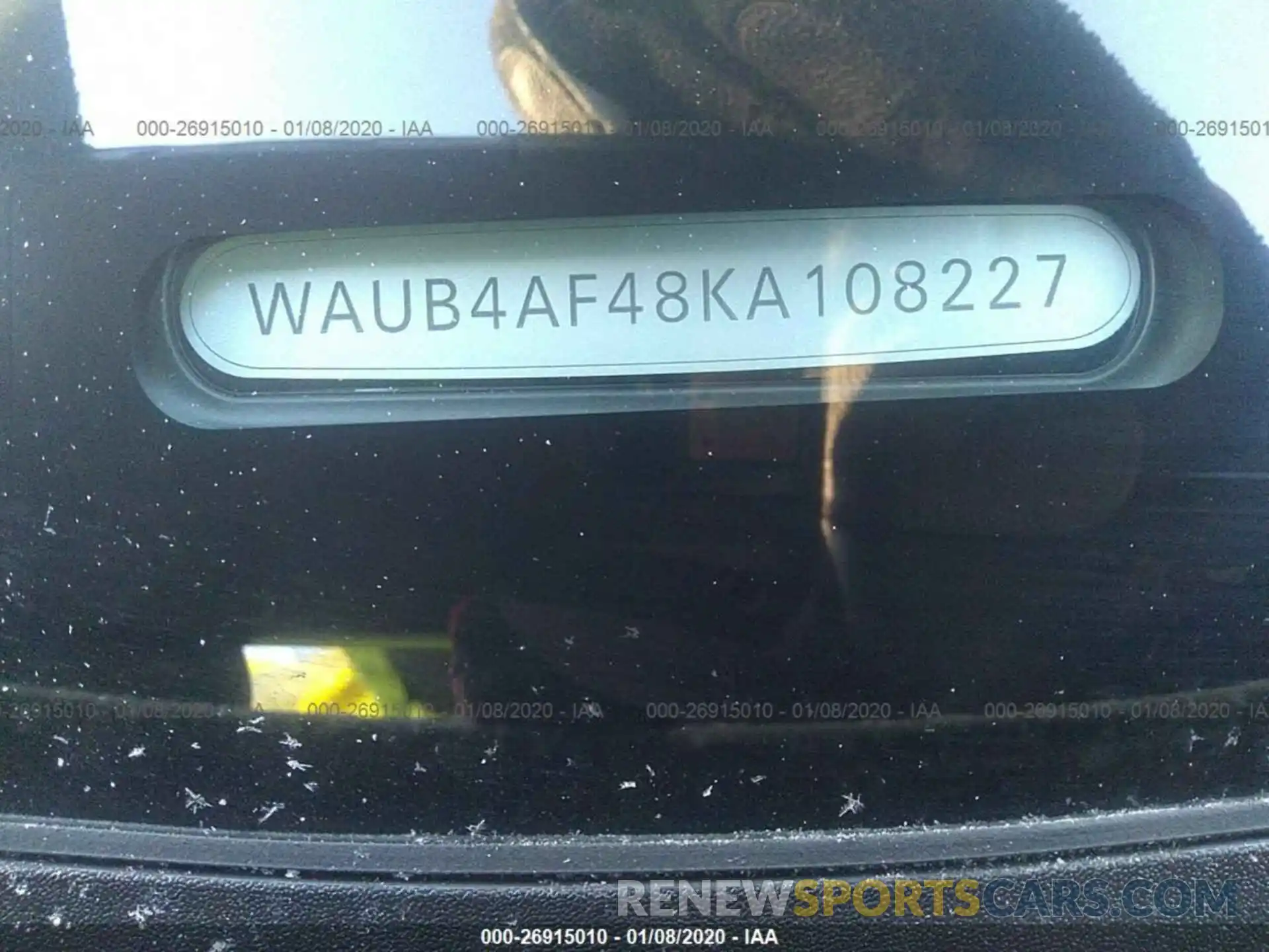 9 Photograph of a damaged car WAUB4AF48KA108227 AUDI S4 2019