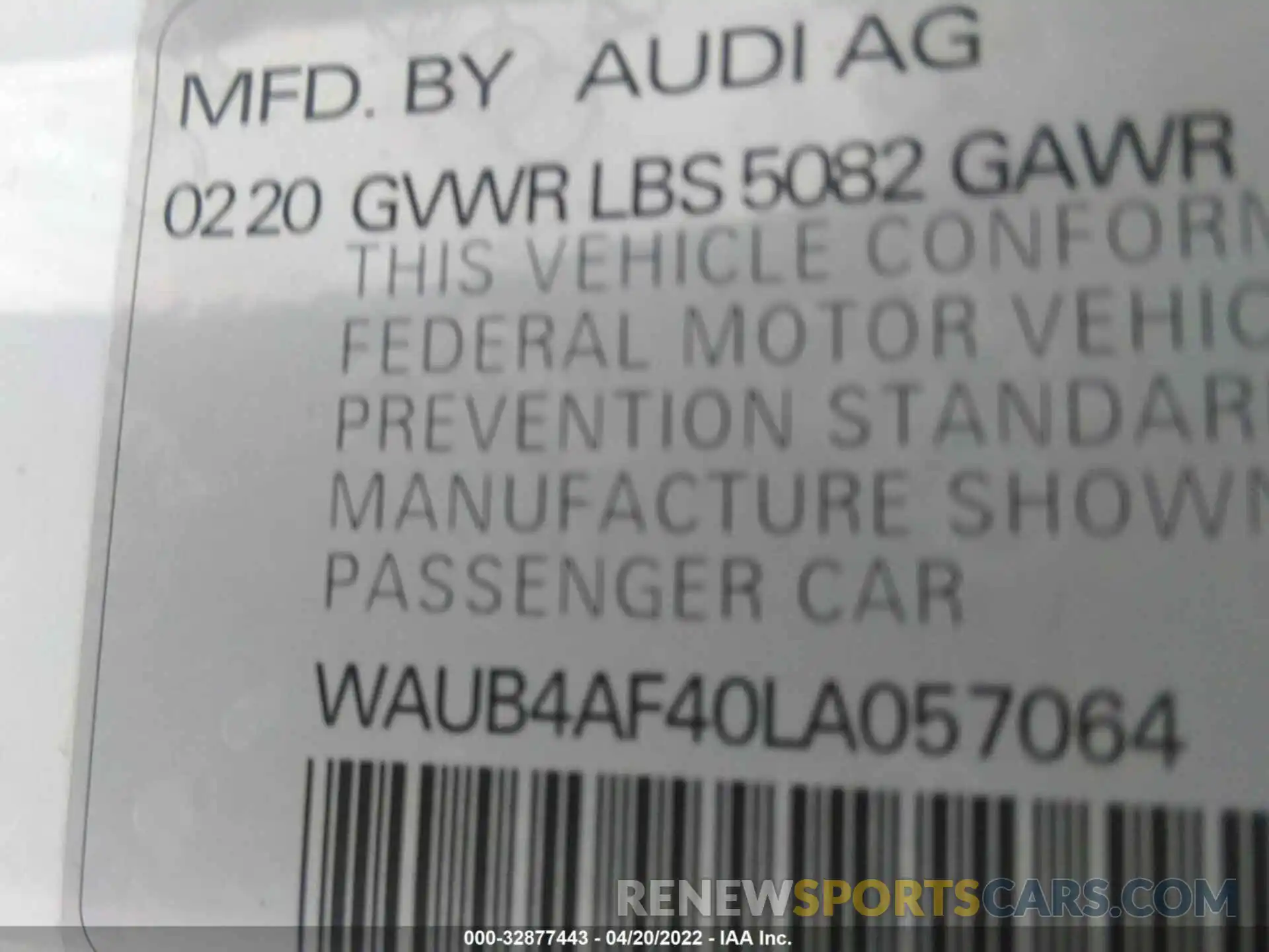 9 Фотография поврежденного автомобиля WAUB4AF40LA057064 AUDI S4 2020