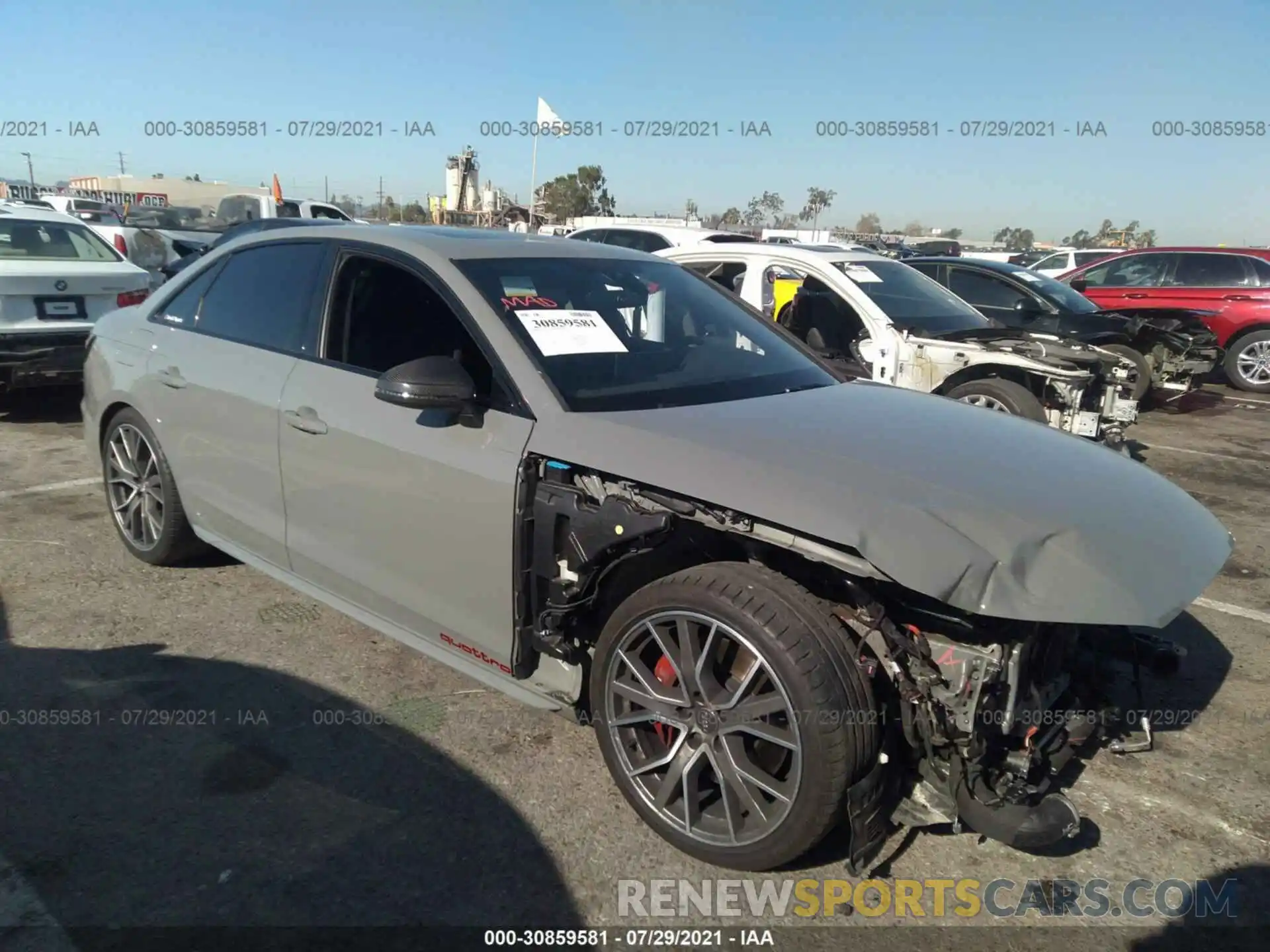 1 Photograph of a damaged car WAUB4AF41LA045151 AUDI S4 2020