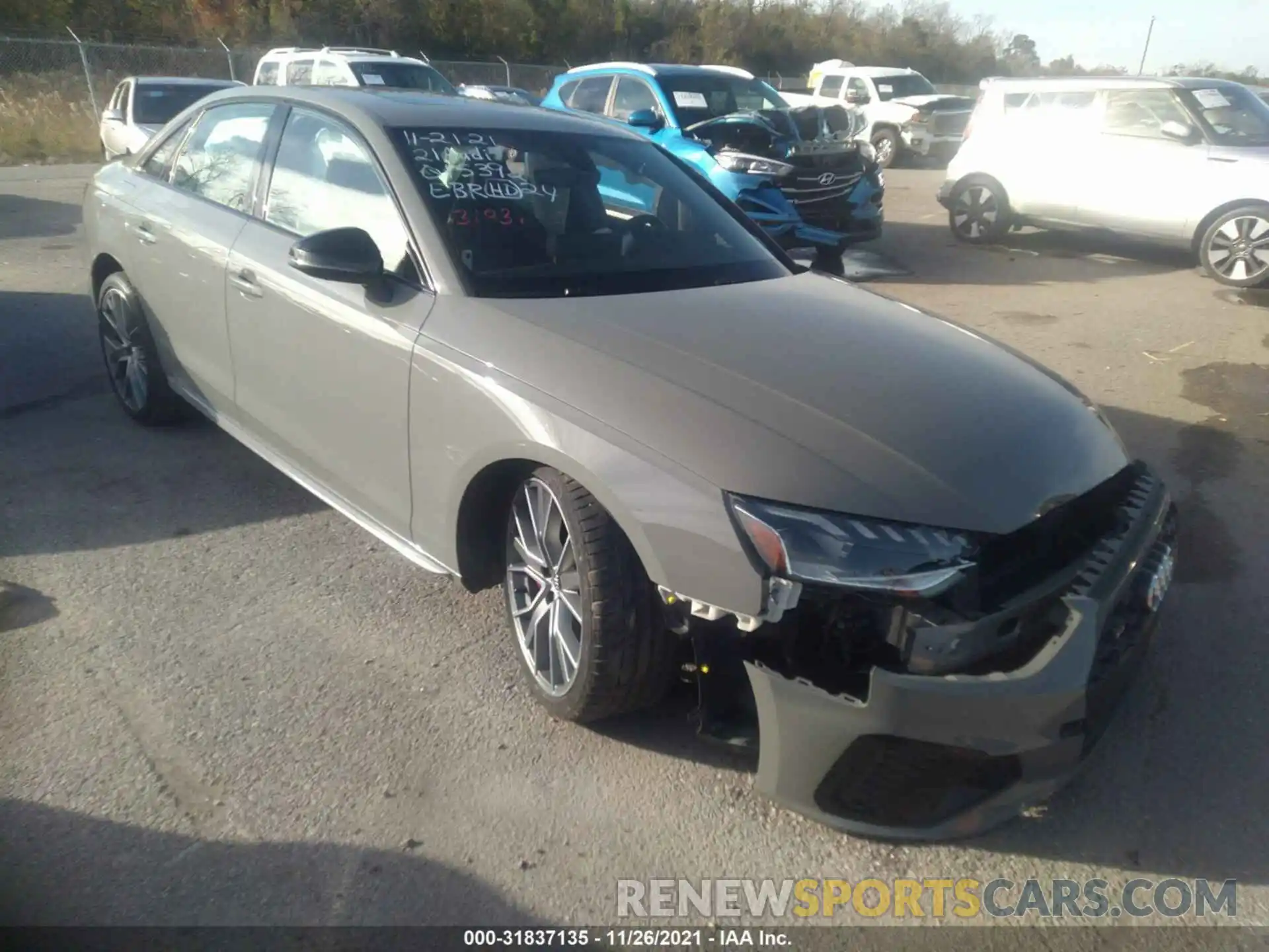 1 Photograph of a damaged car WAUB4AF43MA015392 AUDI S4 2021