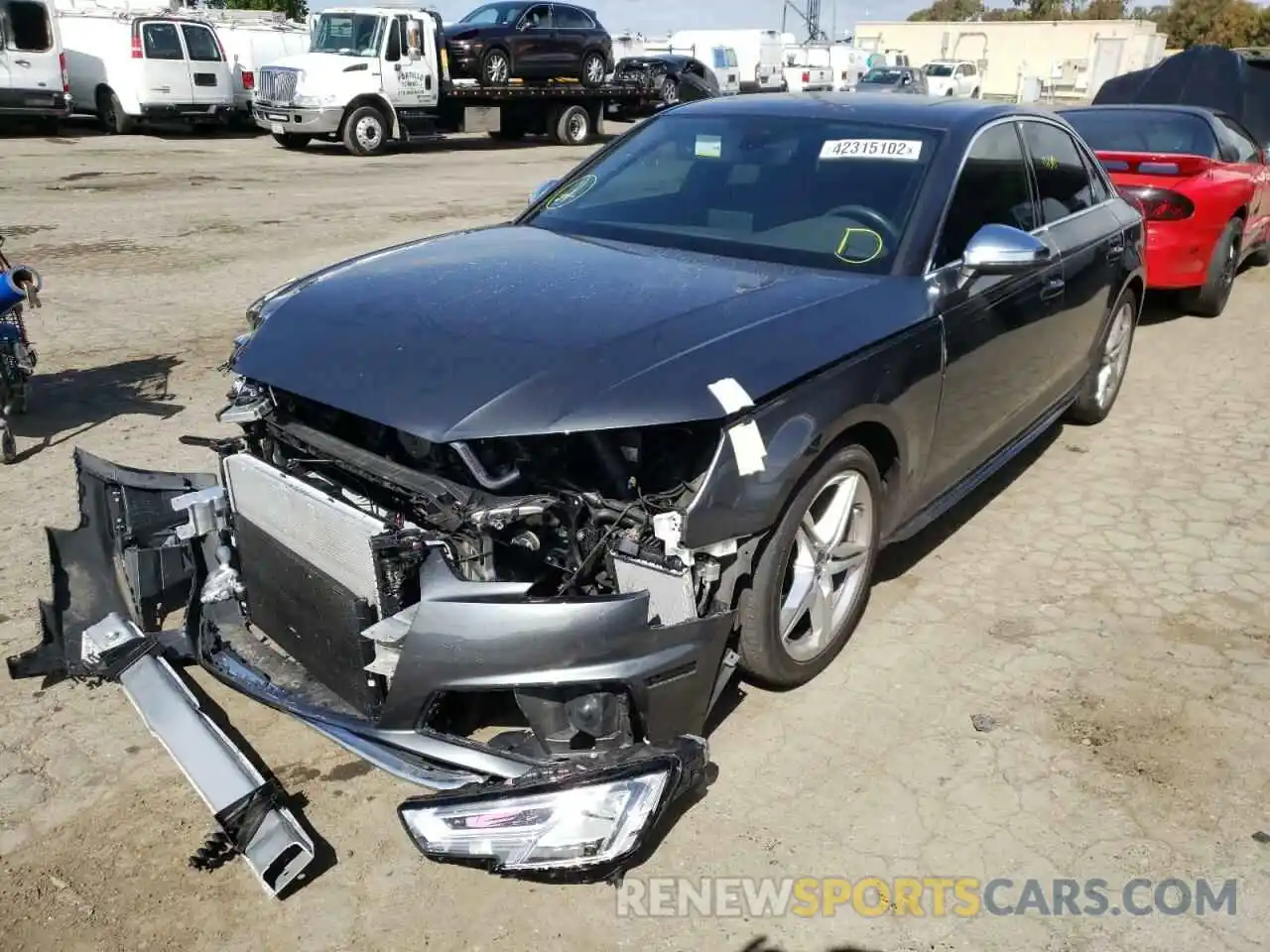 2 Photograph of a damaged car WAUA4AF49KA074505 AUDI S4/RS4 2019