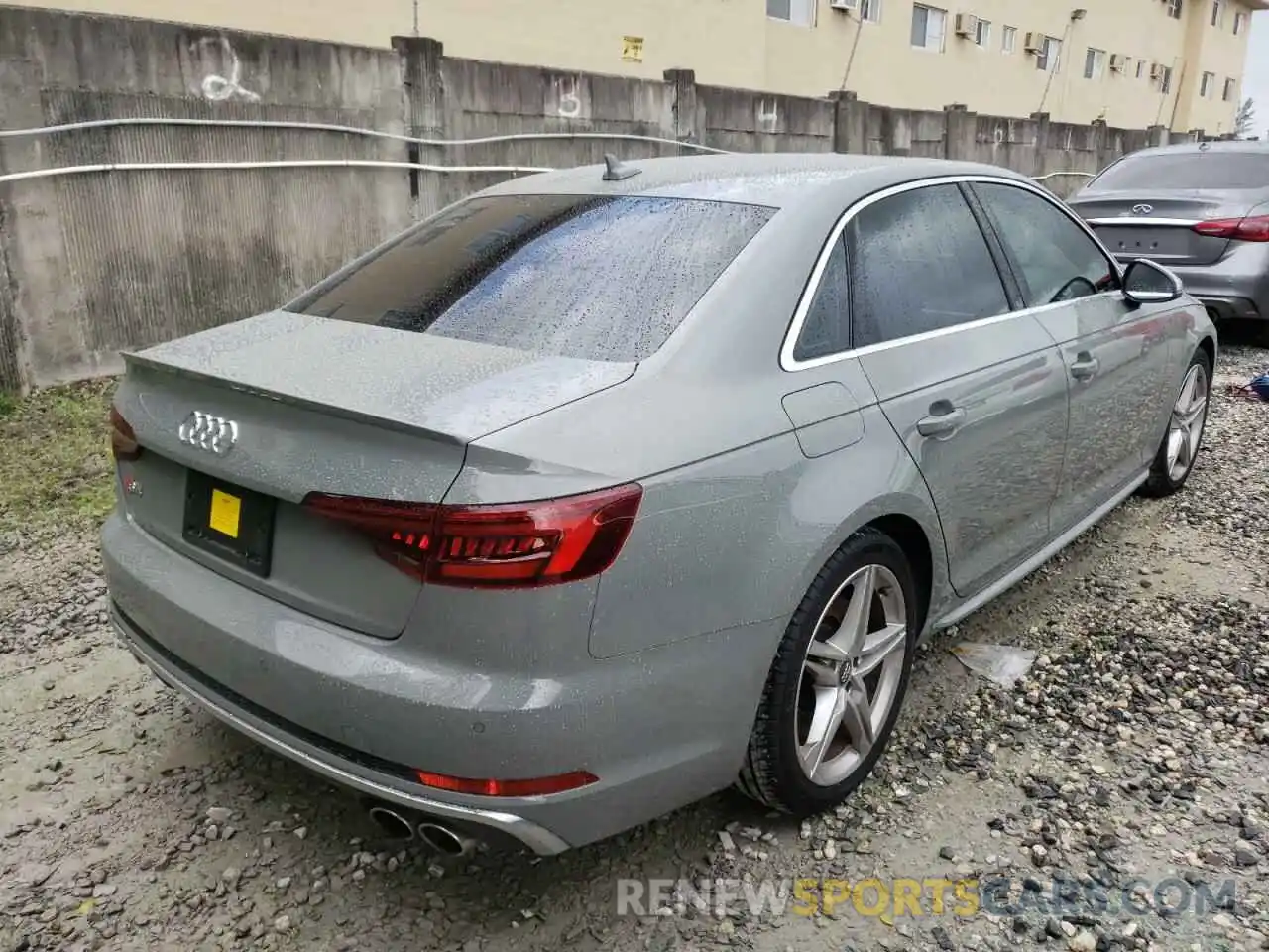 4 Photograph of a damaged car WAUB4AF40KA028520 AUDI S4/RS4 2019