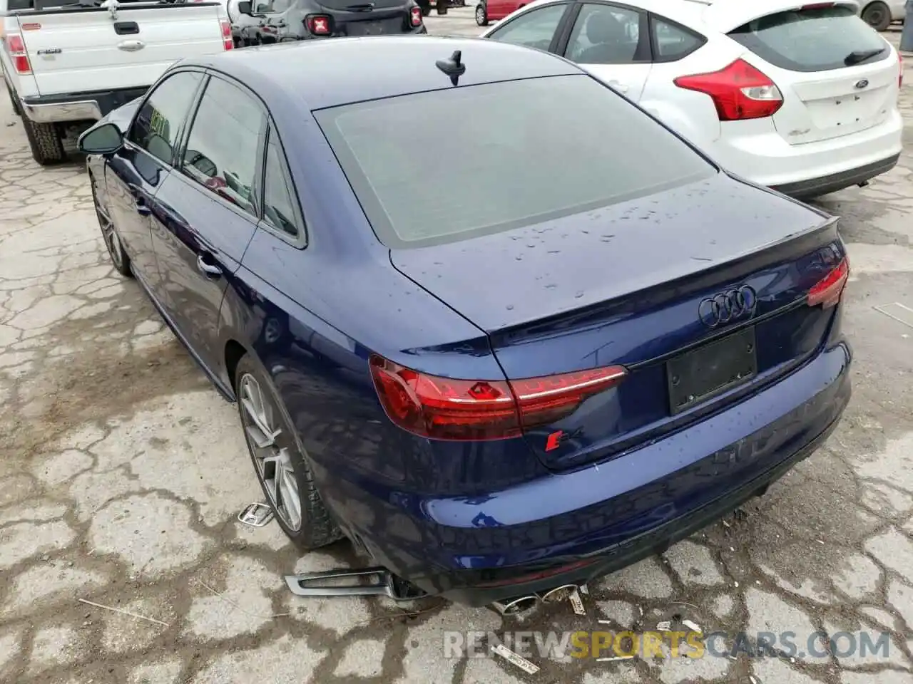 3 Фотография поврежденного автомобиля WAUB4AF44MA020150 AUDI S4/RS4 2021