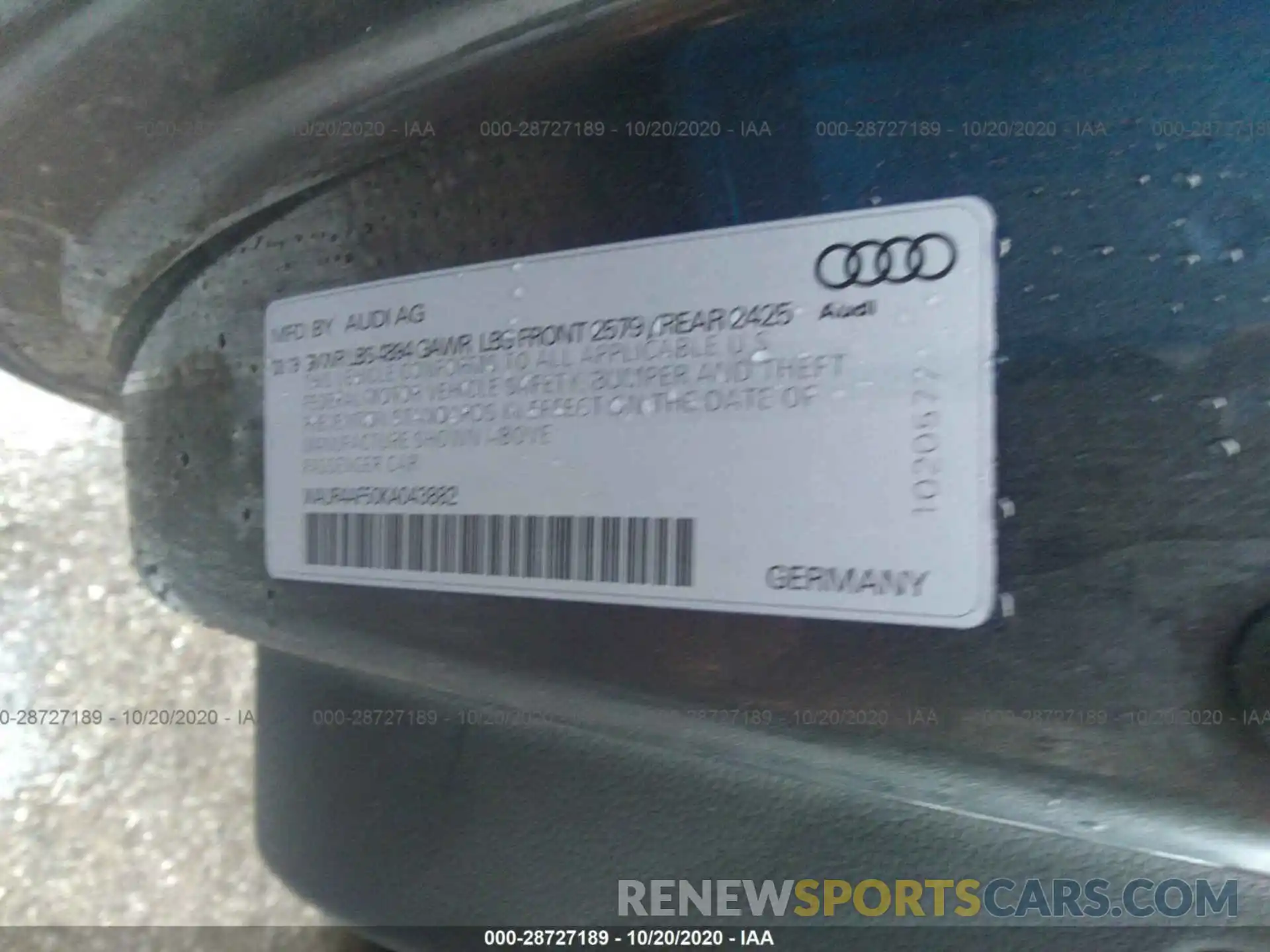 9 Photograph of a damaged car WAUR4AF50KA043882 AUDI S5 COUPE 2019