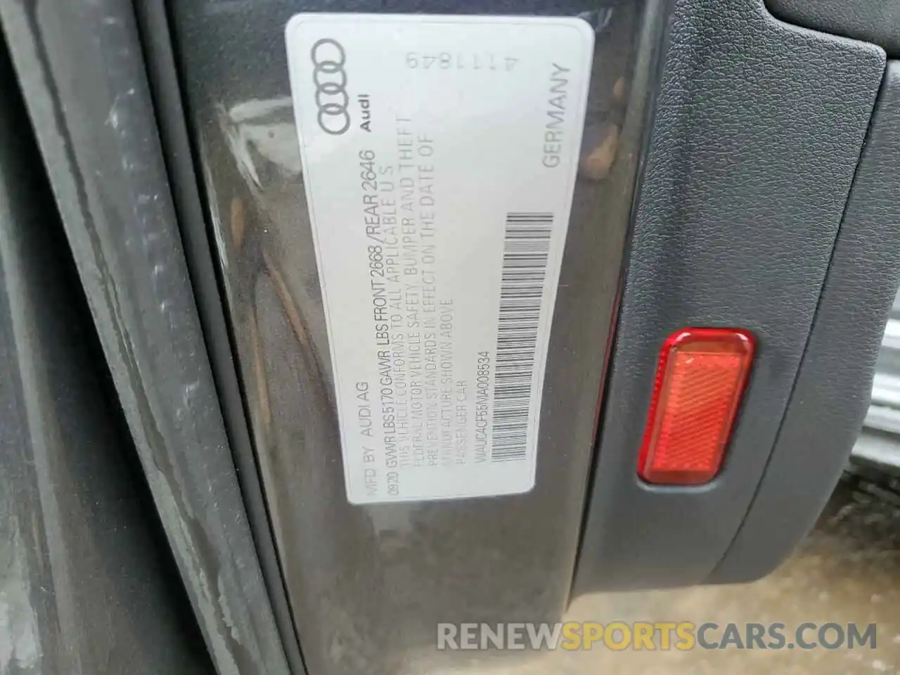 12 Фотография поврежденного автомобиля WAUC4CF55MA008534 AUDI S5/RS5 2021