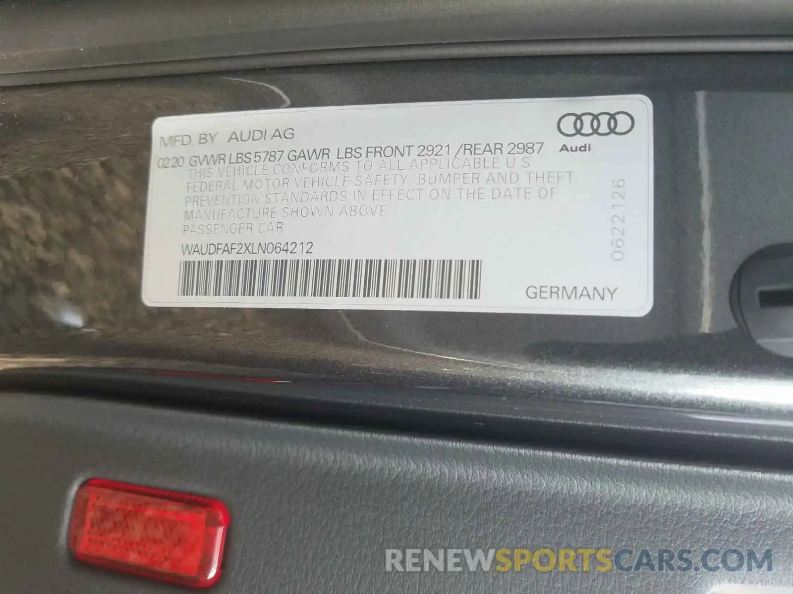 10 Фотография поврежденного автомобиля WAUDFAF2XLN064212 AUDI S6/RS6 2020