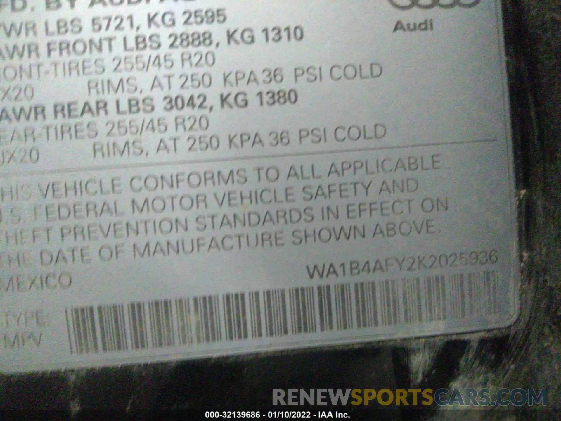 9 Photograph of a damaged car WA1B4AFY2K2025936 AUDI SQ5 2019