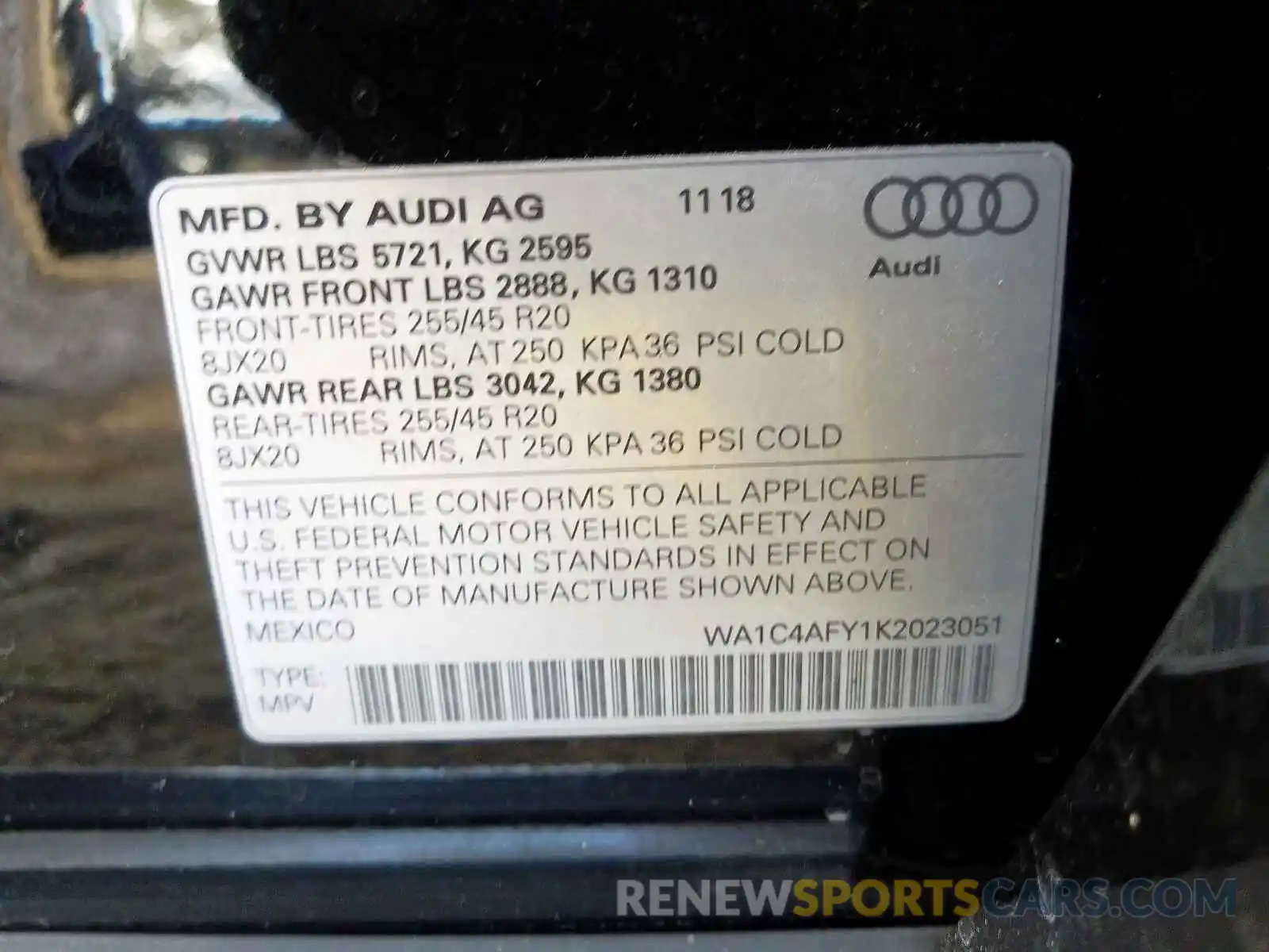 10 Photograph of a damaged car WA1C4AFY1K2023051 AUDI SQ5 2019