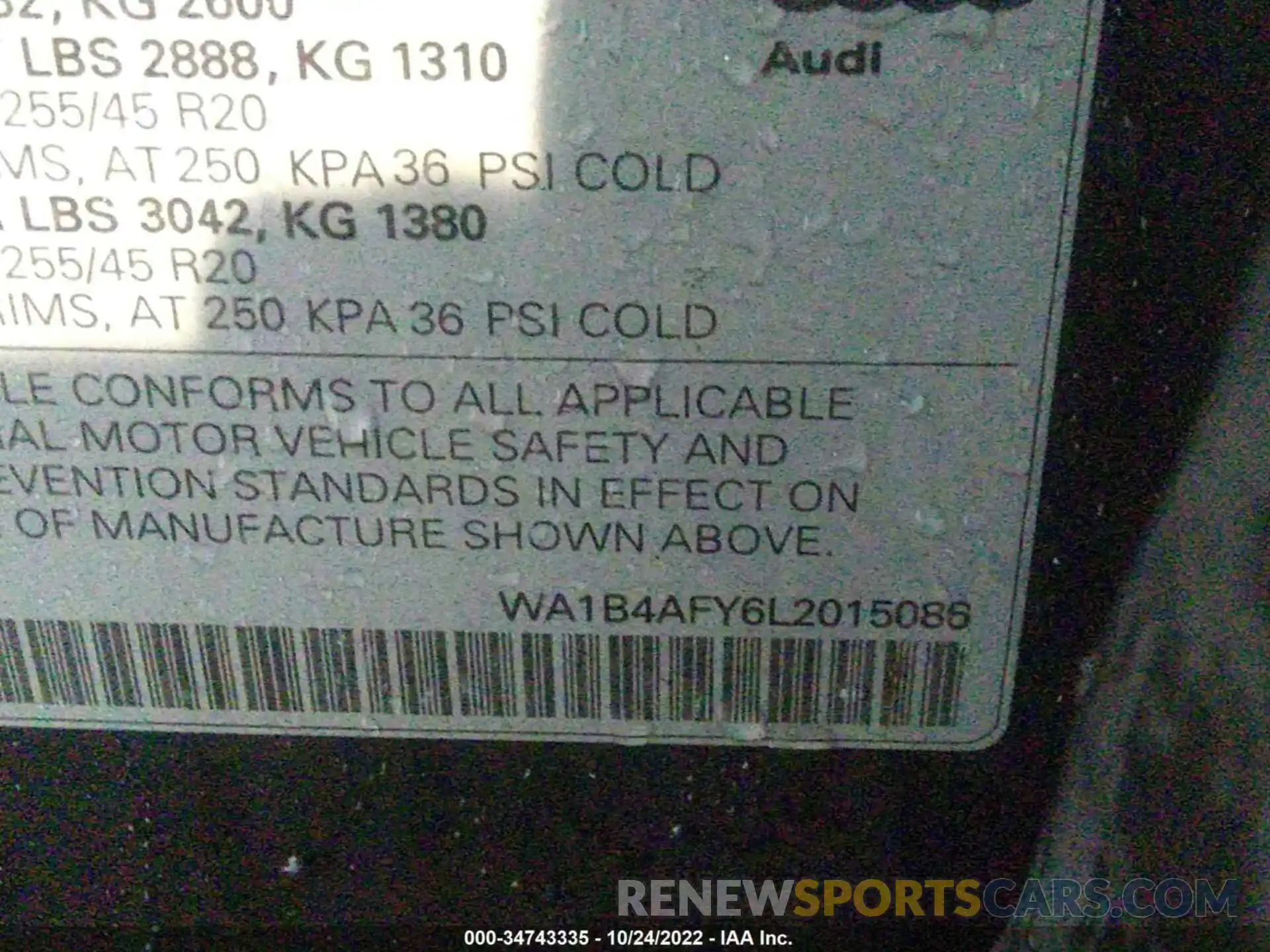 9 Photograph of a damaged car WA1B4AFY6L2015086 AUDI SQ5 2020