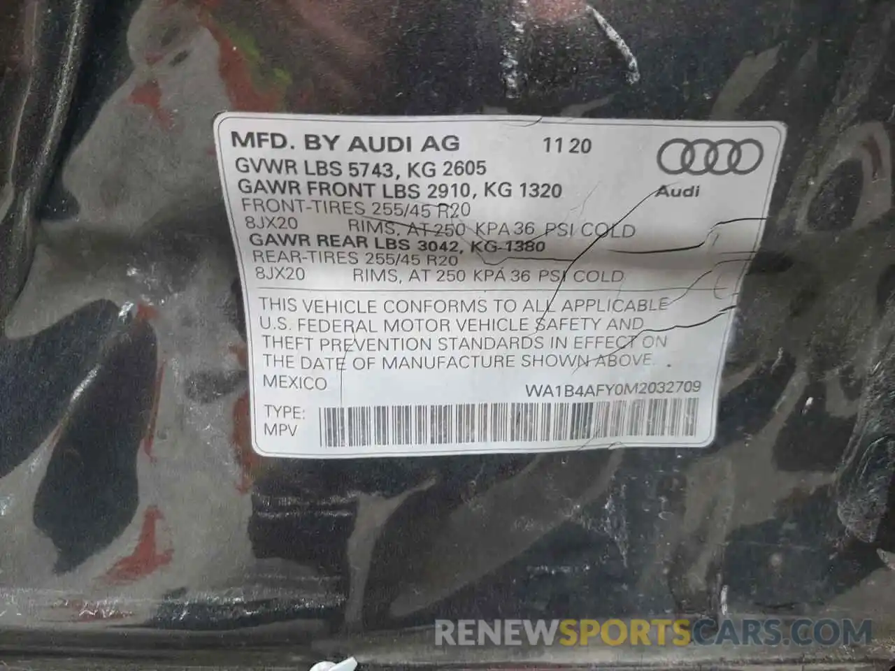 10 Фотография поврежденного автомобиля WA1B4AFY0M2032709 AUDI SQ5 2021