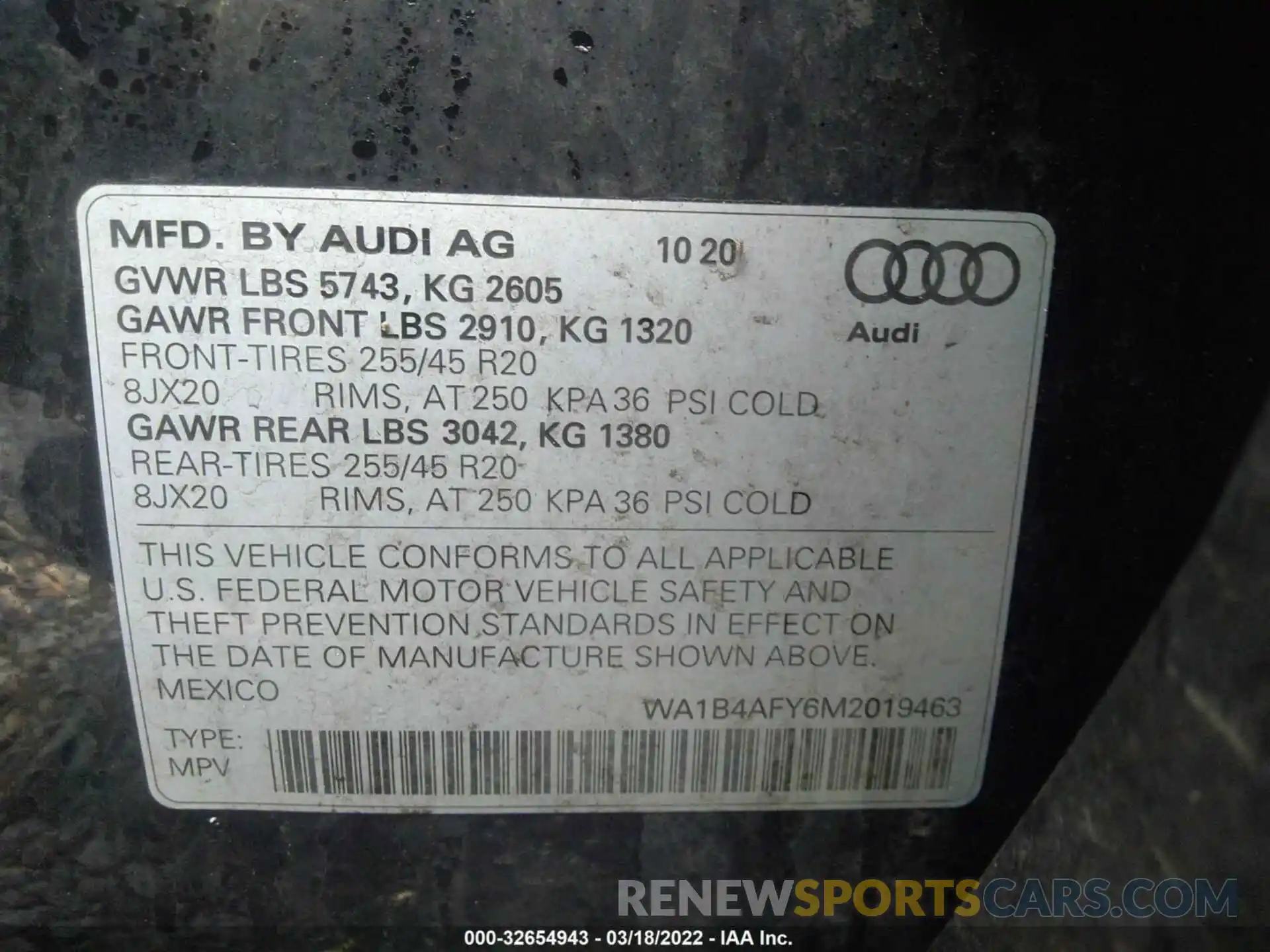 9 Photograph of a damaged car WA1B4AFY6M2019463 AUDI SQ5 2021