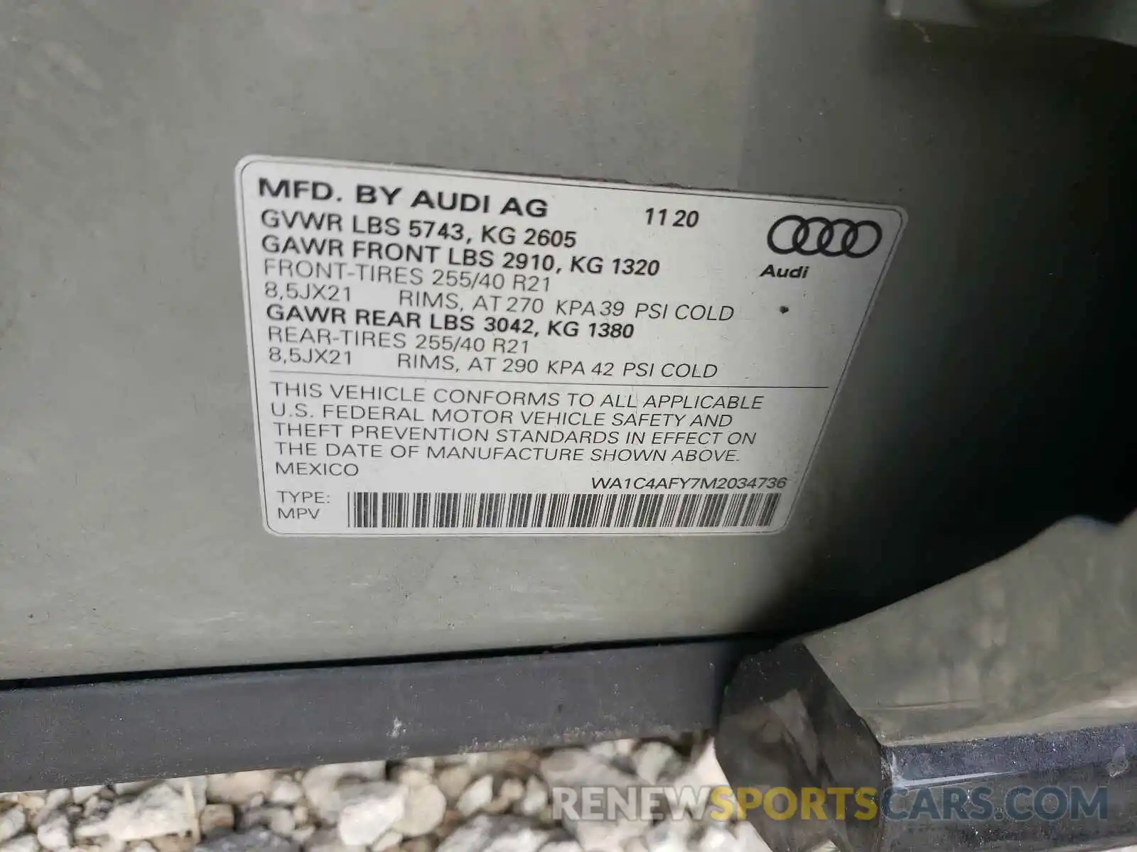 10 Фотография поврежденного автомобиля WA1C4AFY7M2034736 AUDI SQ5 2021