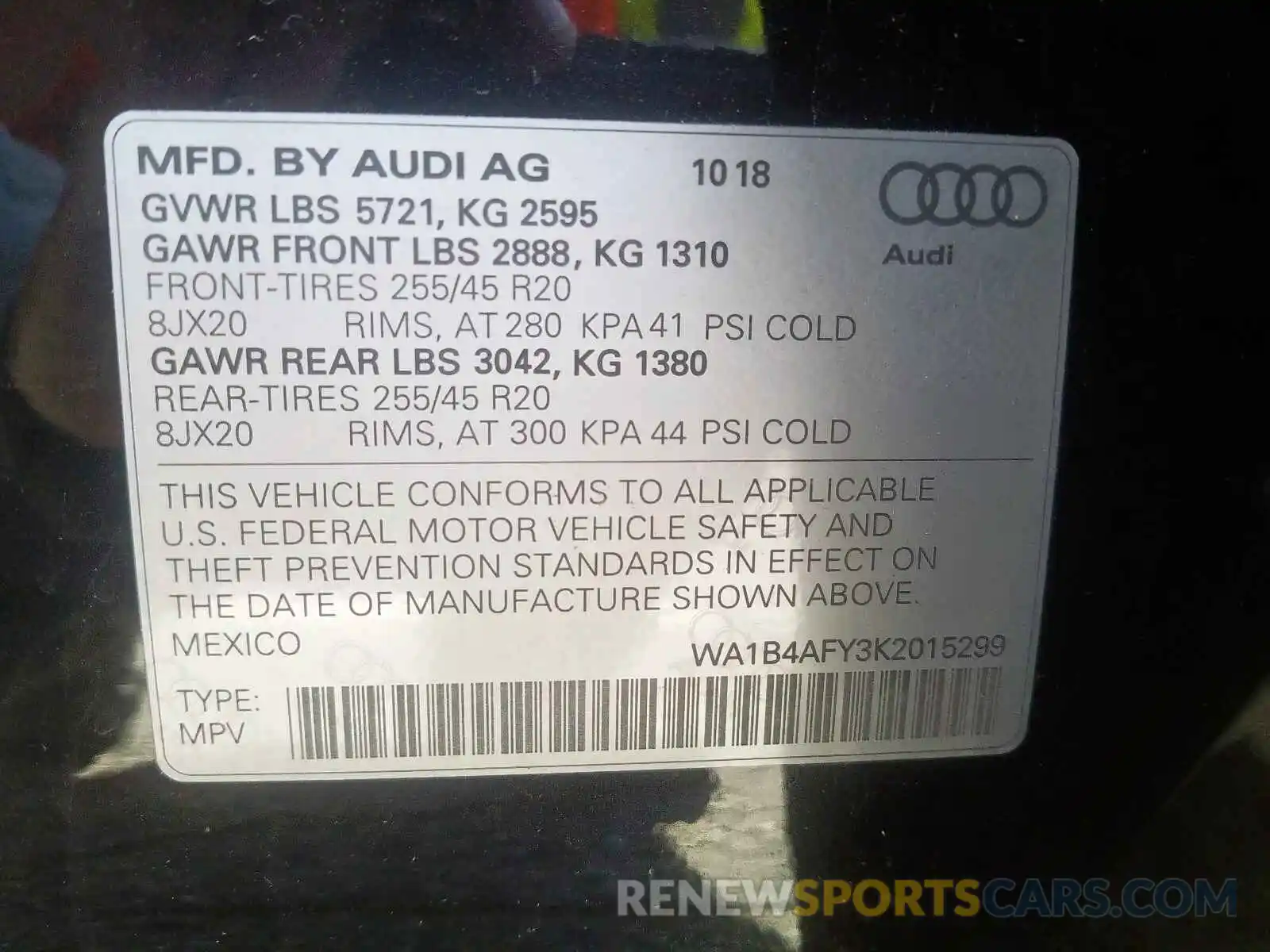 10 Photograph of a damaged car WA1B4AFY3K2015299 AUDI SQ5 PREMIU 2019