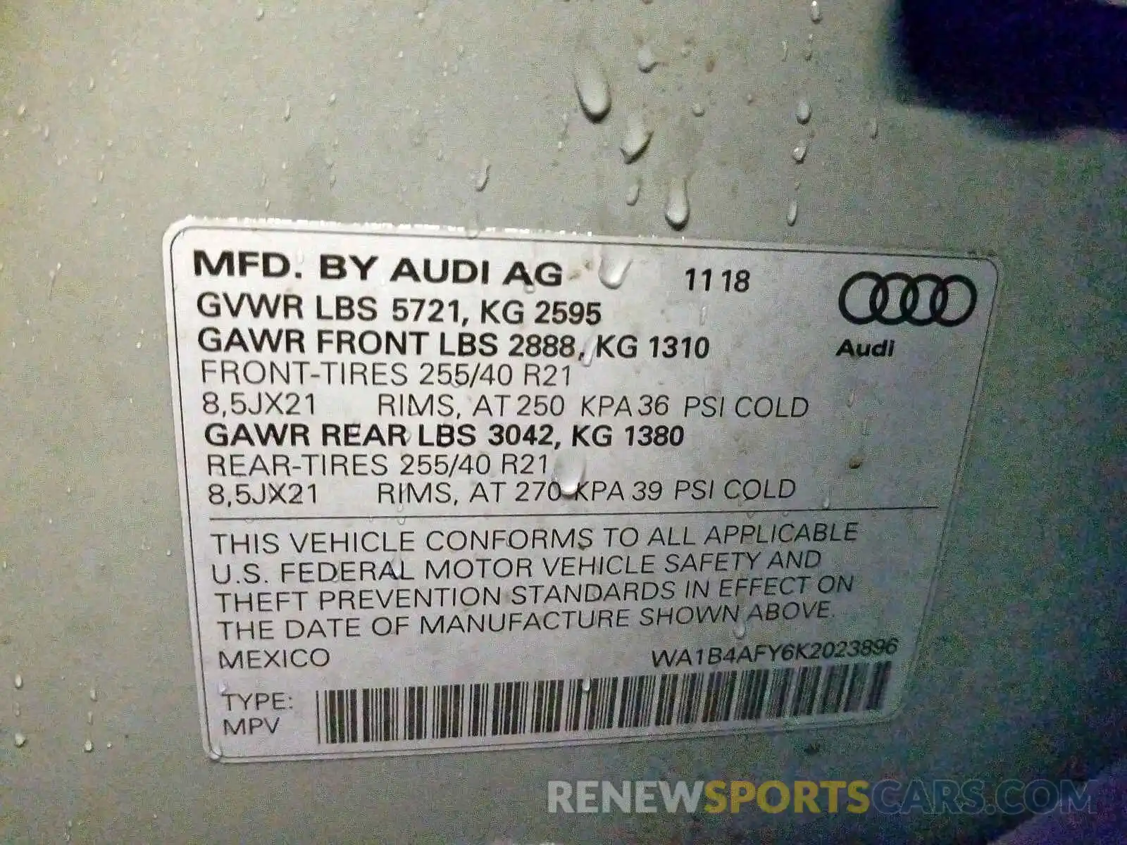 10 Photograph of a damaged car WA1B4AFY6K2023896 AUDI SQ5 PREMIU 2019