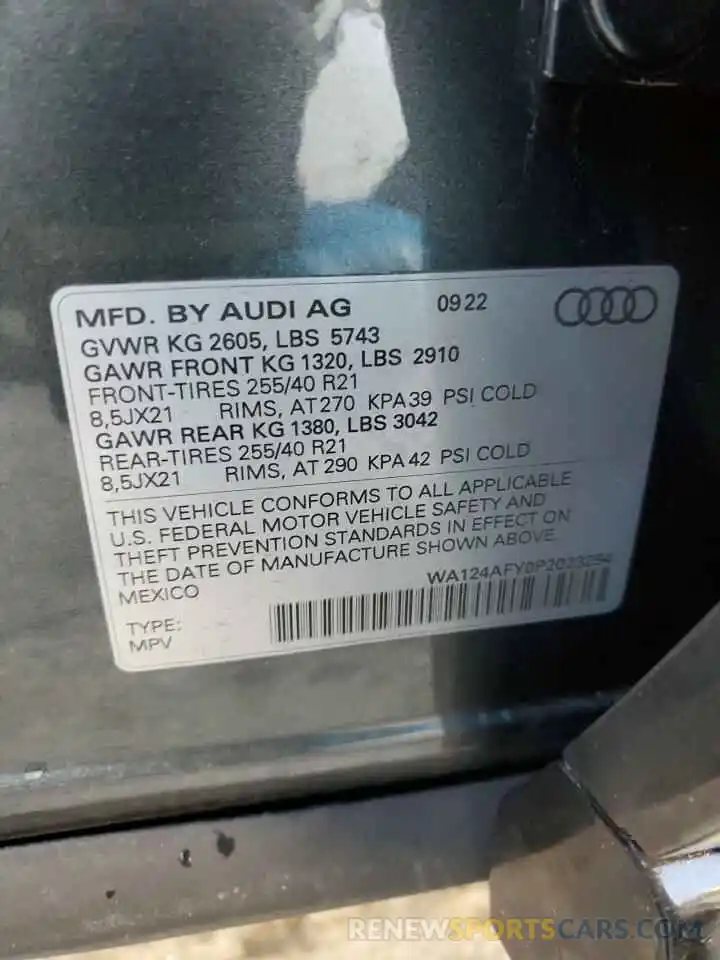 13 Фотография поврежденного автомобиля WA124AFY0P2023254 AUDI SQ5 SPORTB 2023