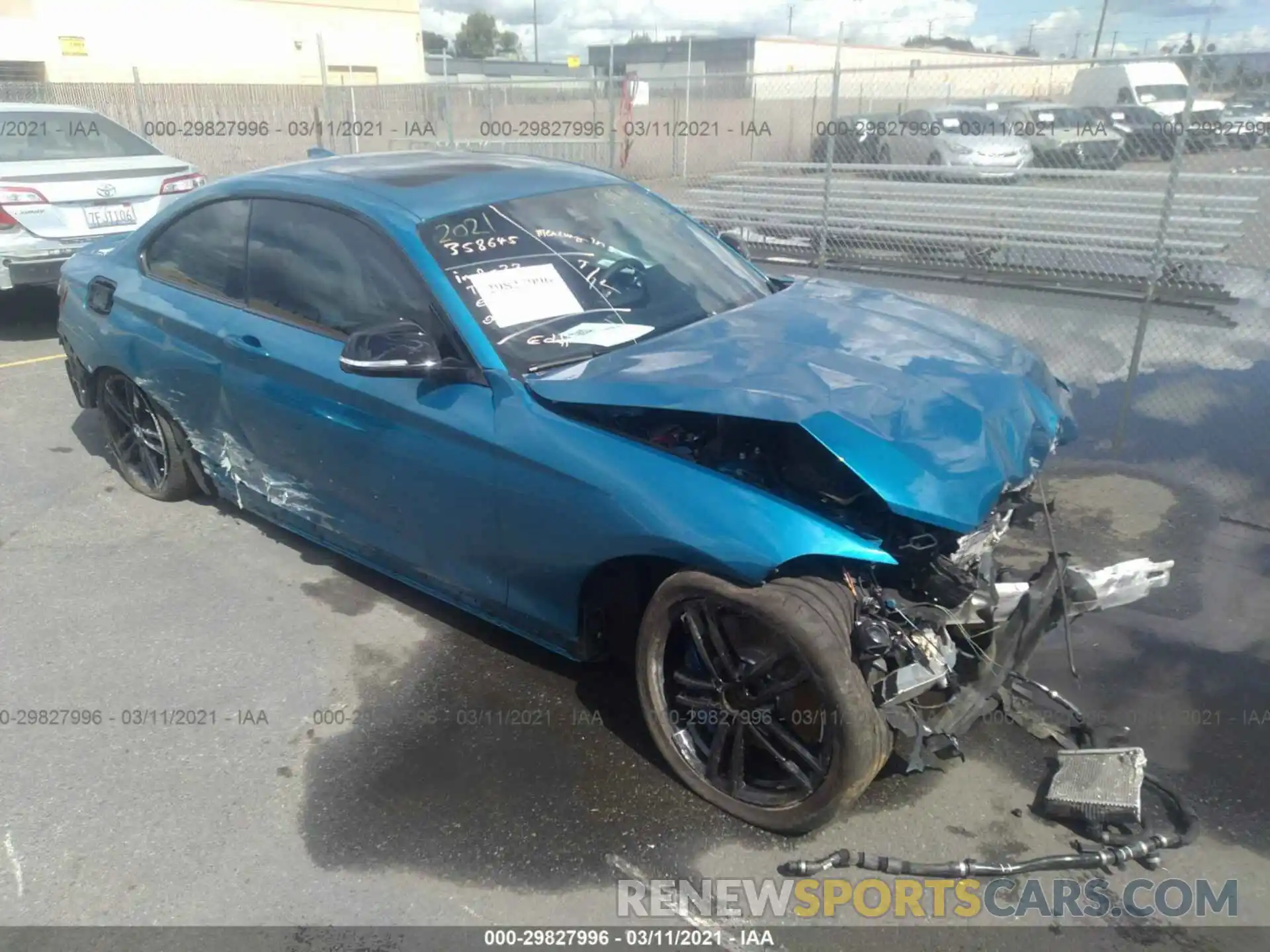 1 Photograph of a damaged car WBA2J5C02M7H01196 BMW 2 SERIES 2021