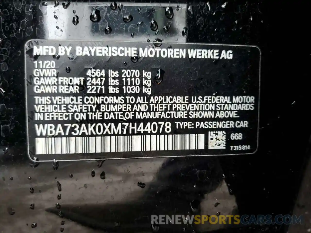 12 Photograph of a damaged car WBA73AK0XM7H44078 BMW 2 SERIES 2021