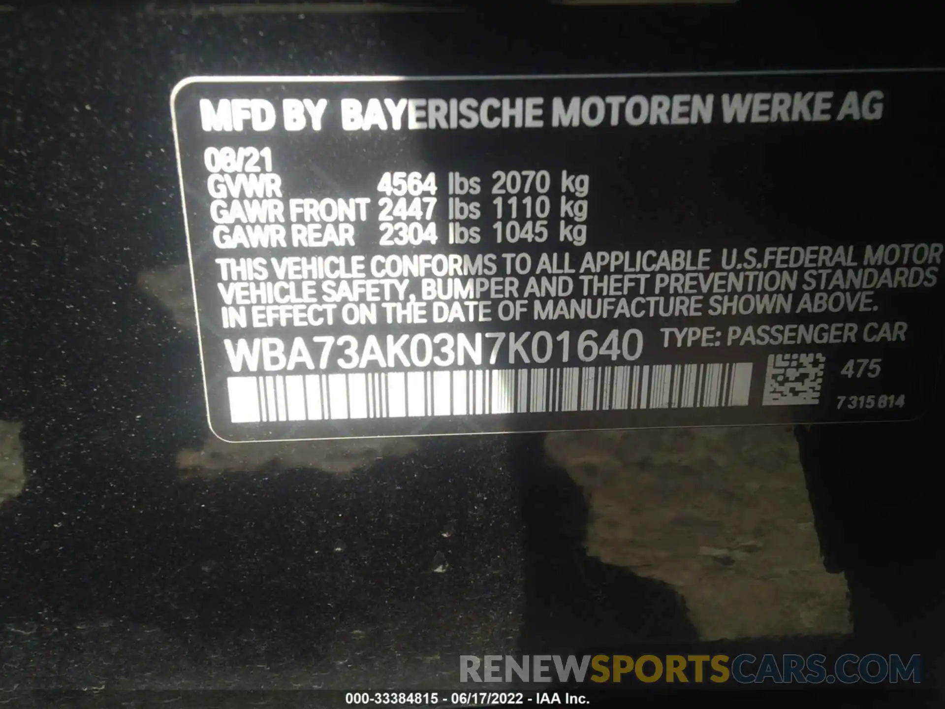 9 Фотография поврежденного автомобиля WBA73AK03N7K01640 BMW 2 SERIES 2022