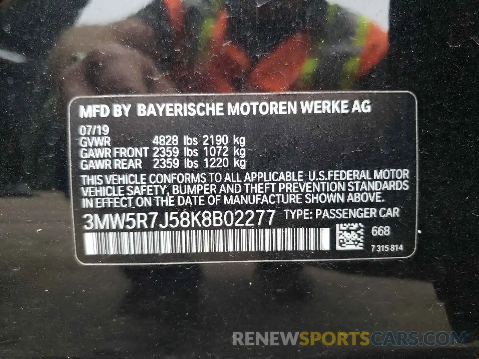 10 Photograph of a damaged car 3MW5R7J58K8B02277 BMW 3 SERIES 2019