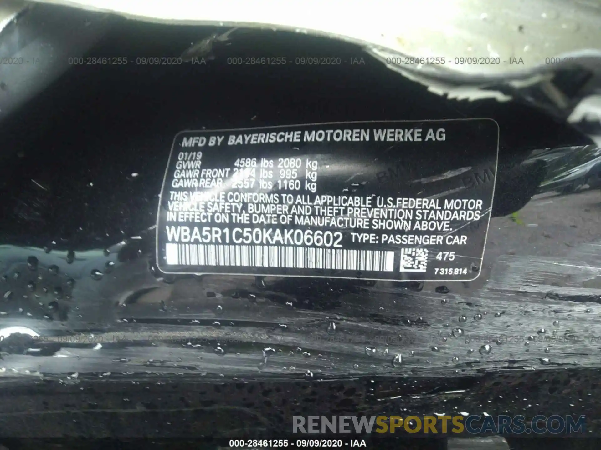 9 Photograph of a damaged car WBA5R1C50KAK06602 BMW 3 SERIES 2019