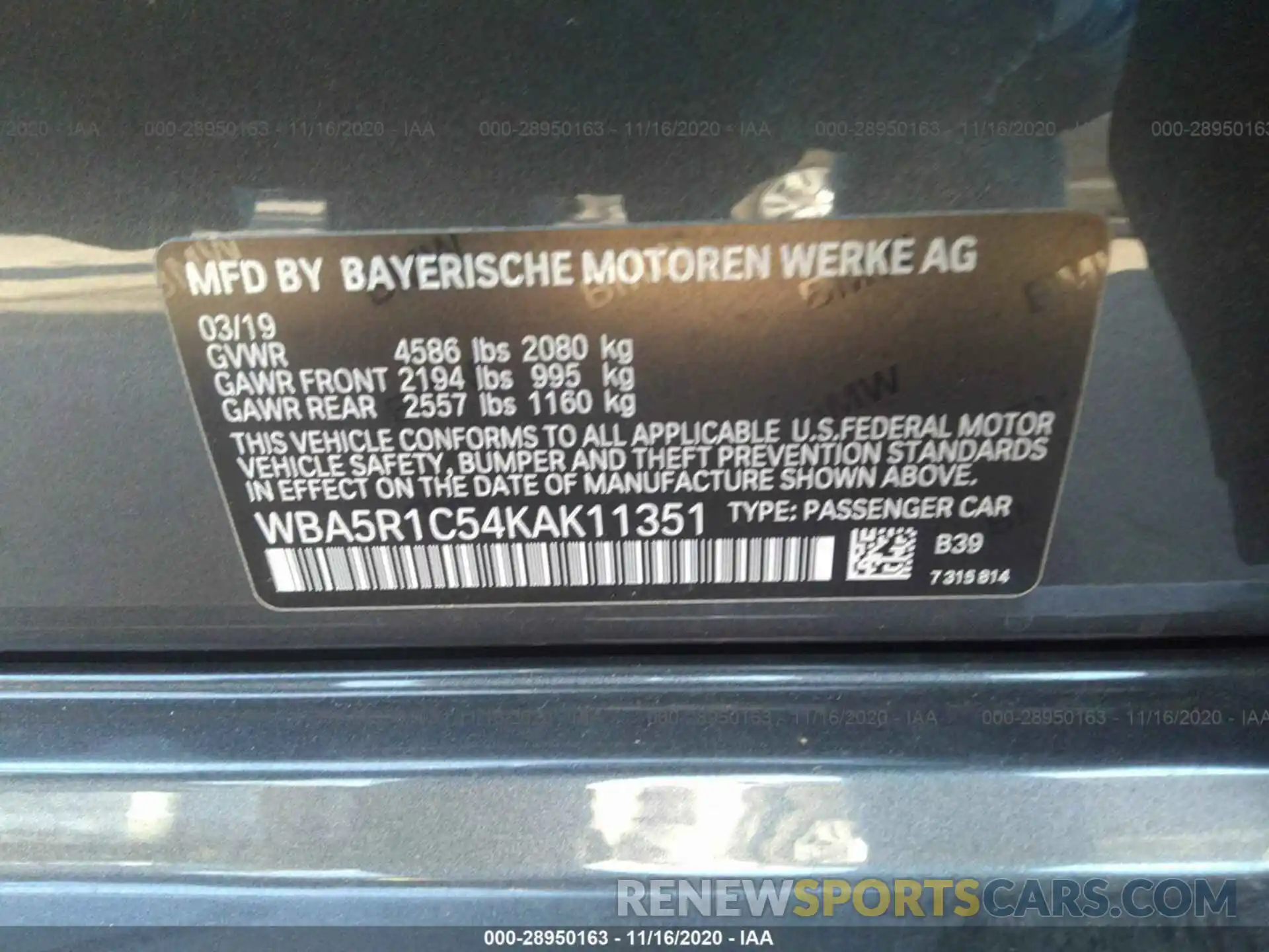 9 Photograph of a damaged car WBA5R1C54KAK11351 BMW 3 SERIES 2019