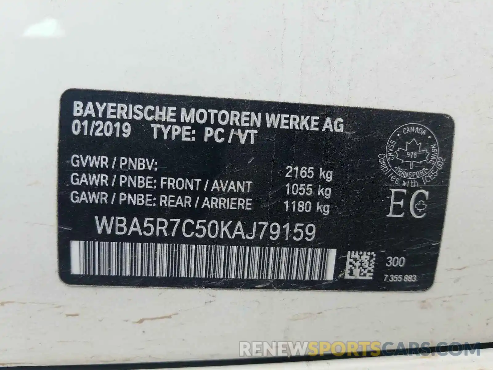 10 Фотография поврежденного автомобиля WBA5R7C50KAJ79159 BMW 3 SERIES 2019