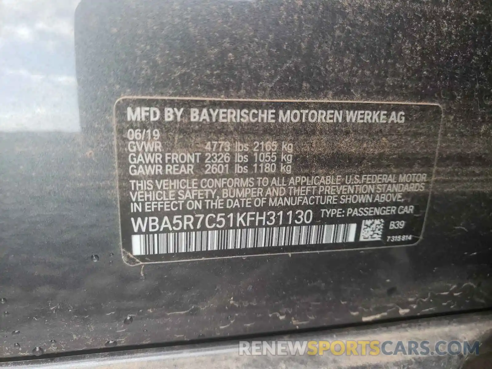 10 Фотография поврежденного автомобиля WBA5R7C51KFH31130 BMW 3 SERIES 2019