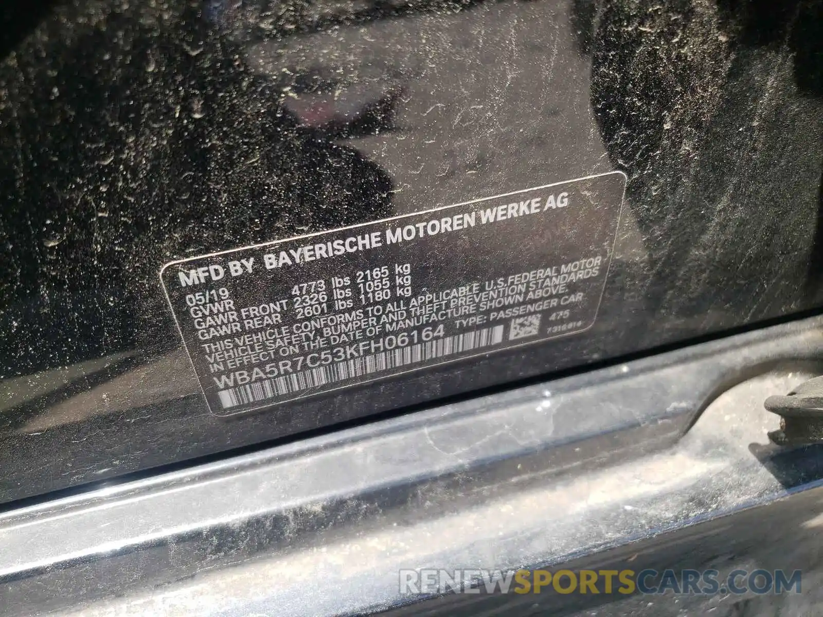 10 Photograph of a damaged car WBA5R7C53KFH06164 BMW 3 SERIES 2019