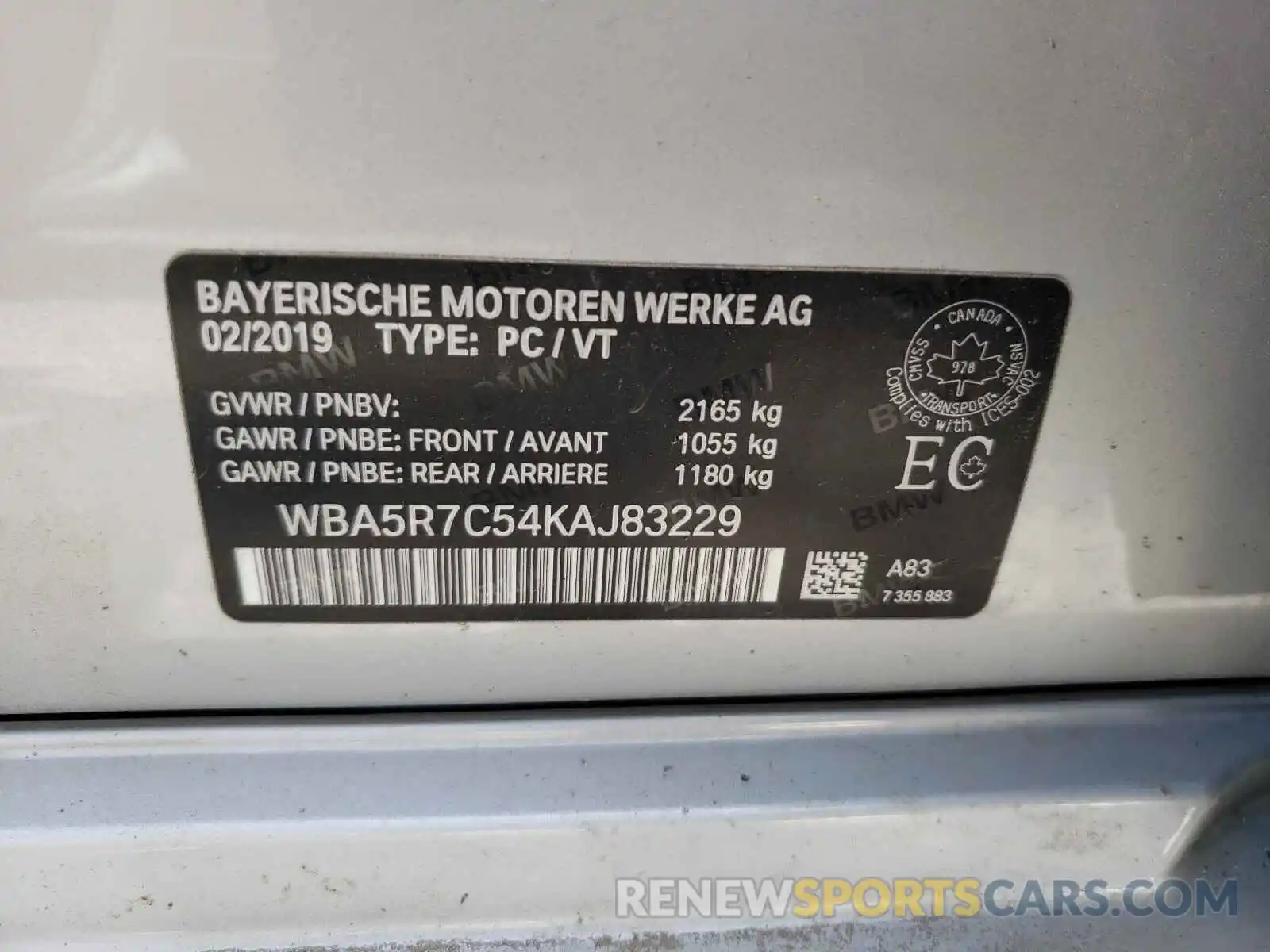 10 Photograph of a damaged car WBA5R7C54KAJ83229 BMW 3 SERIES 2019