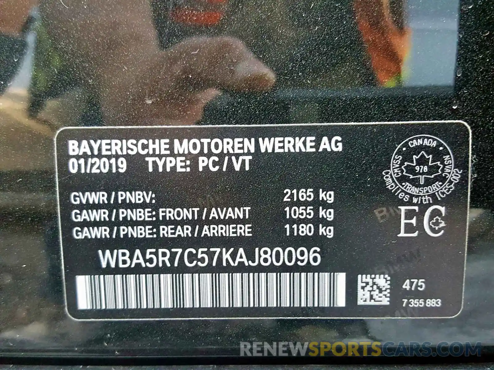 10 Photograph of a damaged car WBA5R7C57KAJ80096 BMW 3 SERIES 2019