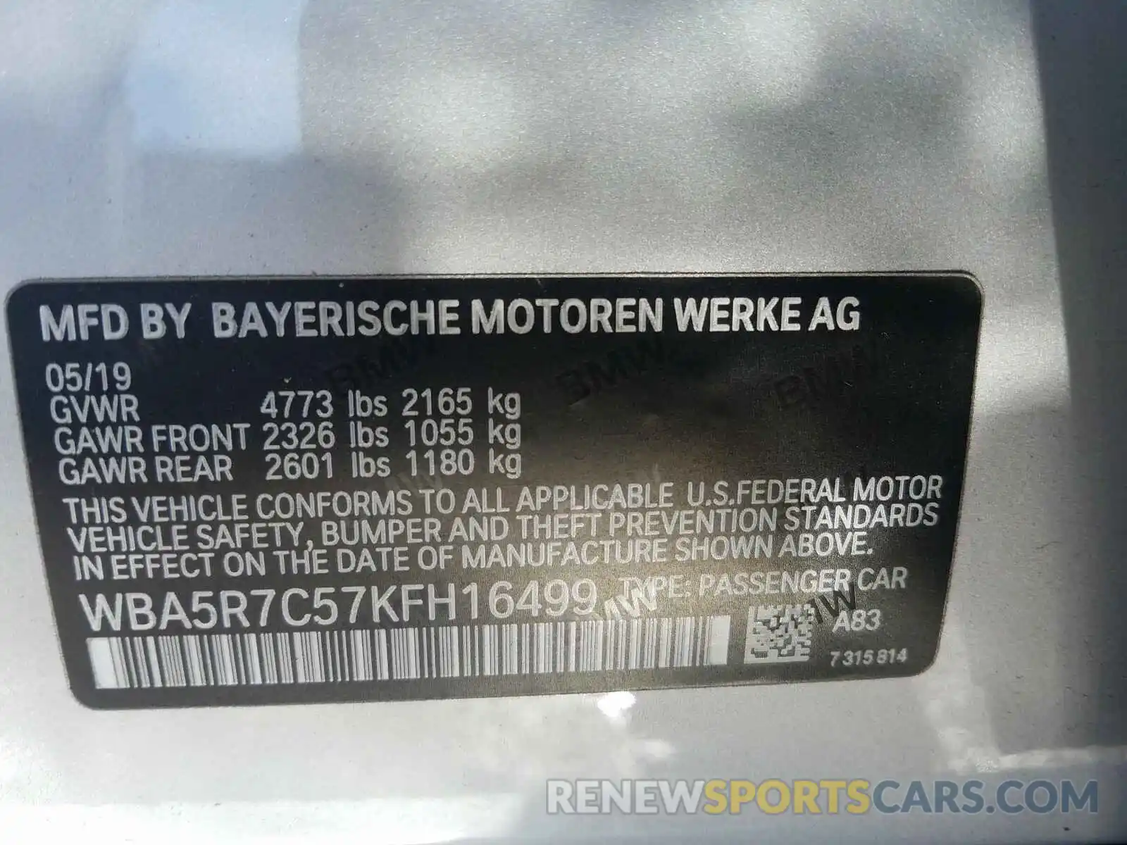 9 Photograph of a damaged car WBA5R7C57KFH16499 BMW 3 SERIES 2019